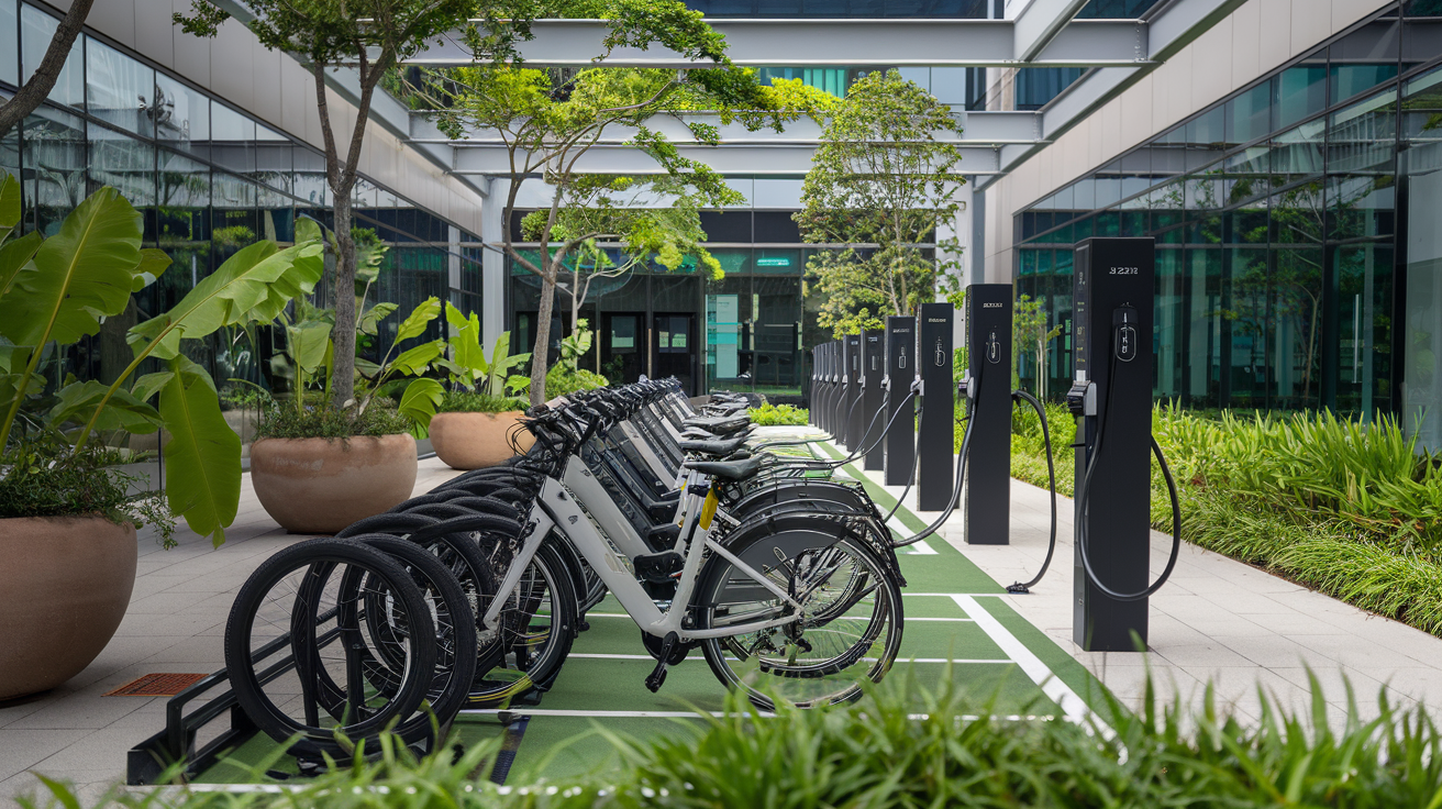 Infrastructure vélo moderne en entreprise