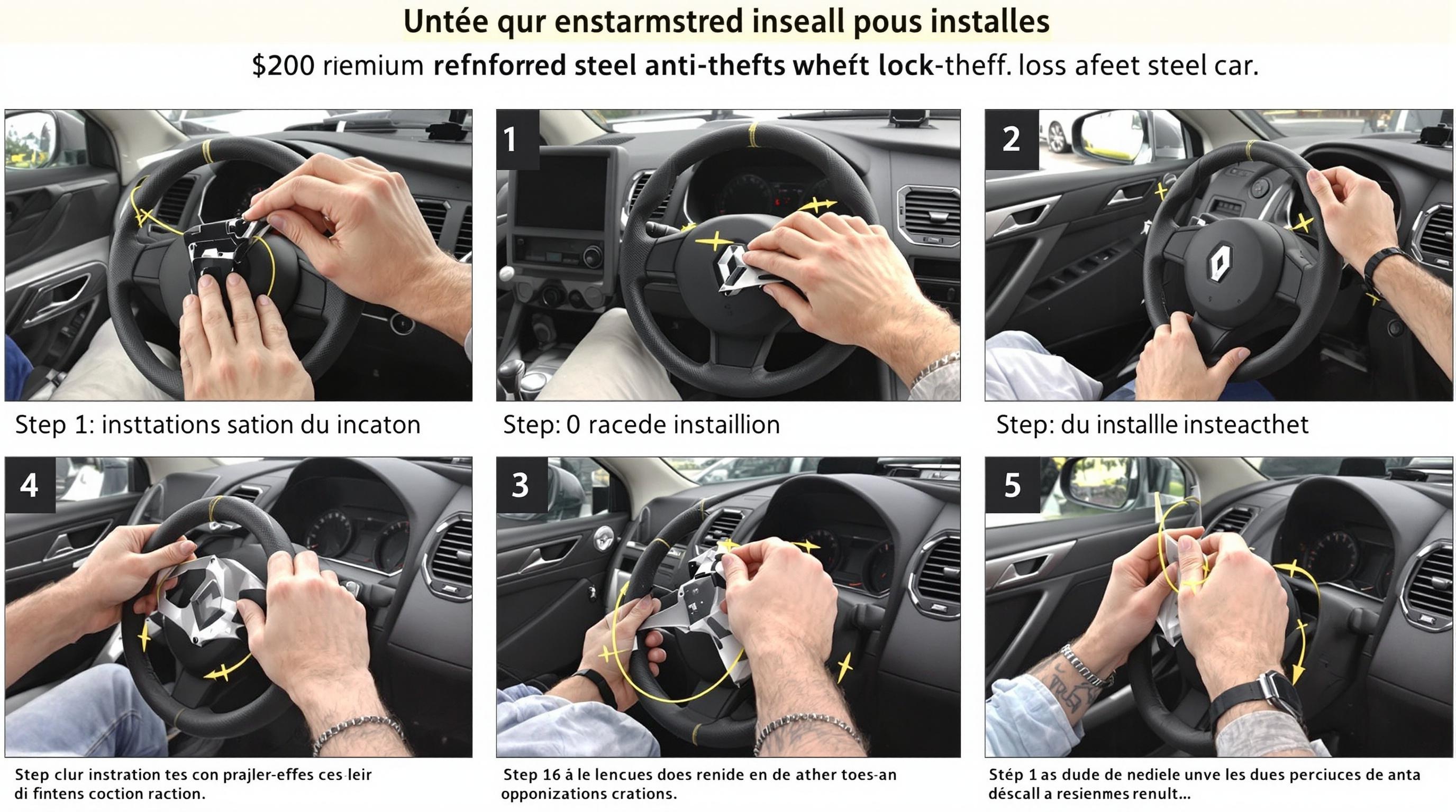 tutoriel installation canne antivol acier renforcé sur volant renault étape par étape