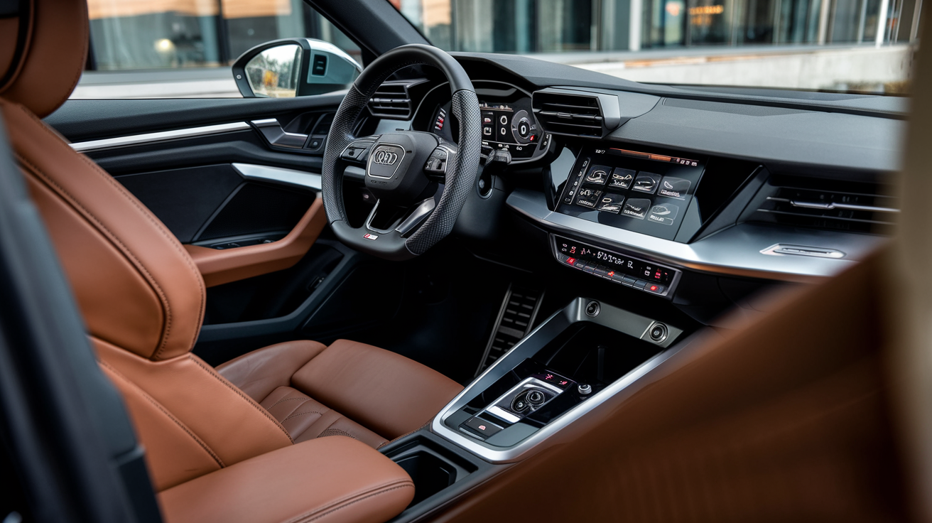 Intérieur de l'Audi A3 Sportback avec le système MMI en évidence