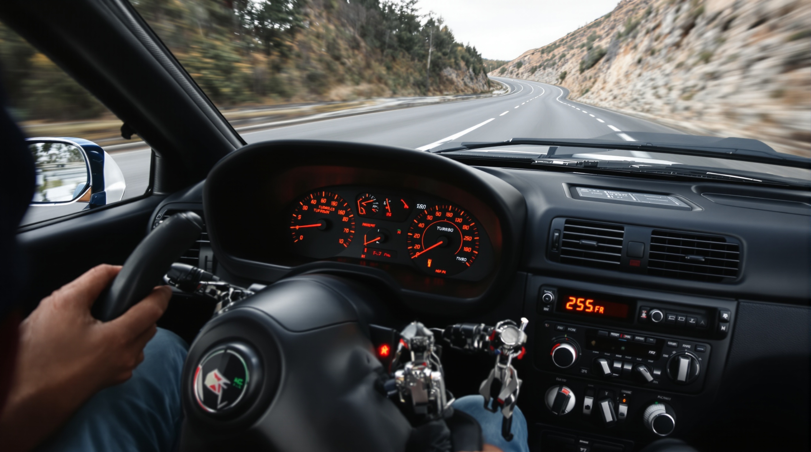 Intérieur Ford Sierra RS Cosworth conduite sensations brutes turbo zone rouge