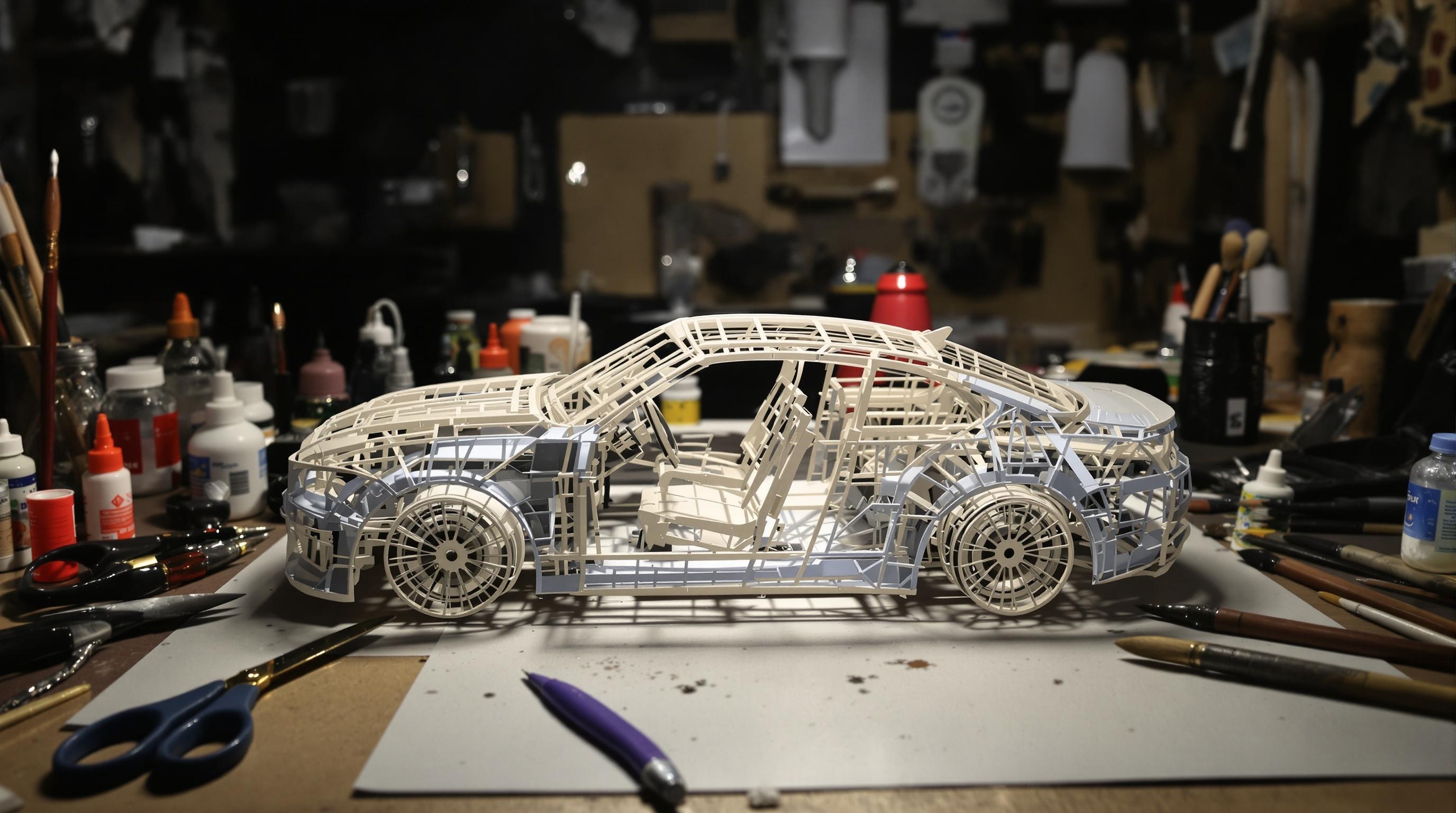 Image d’une maquette physique d’une voiture.