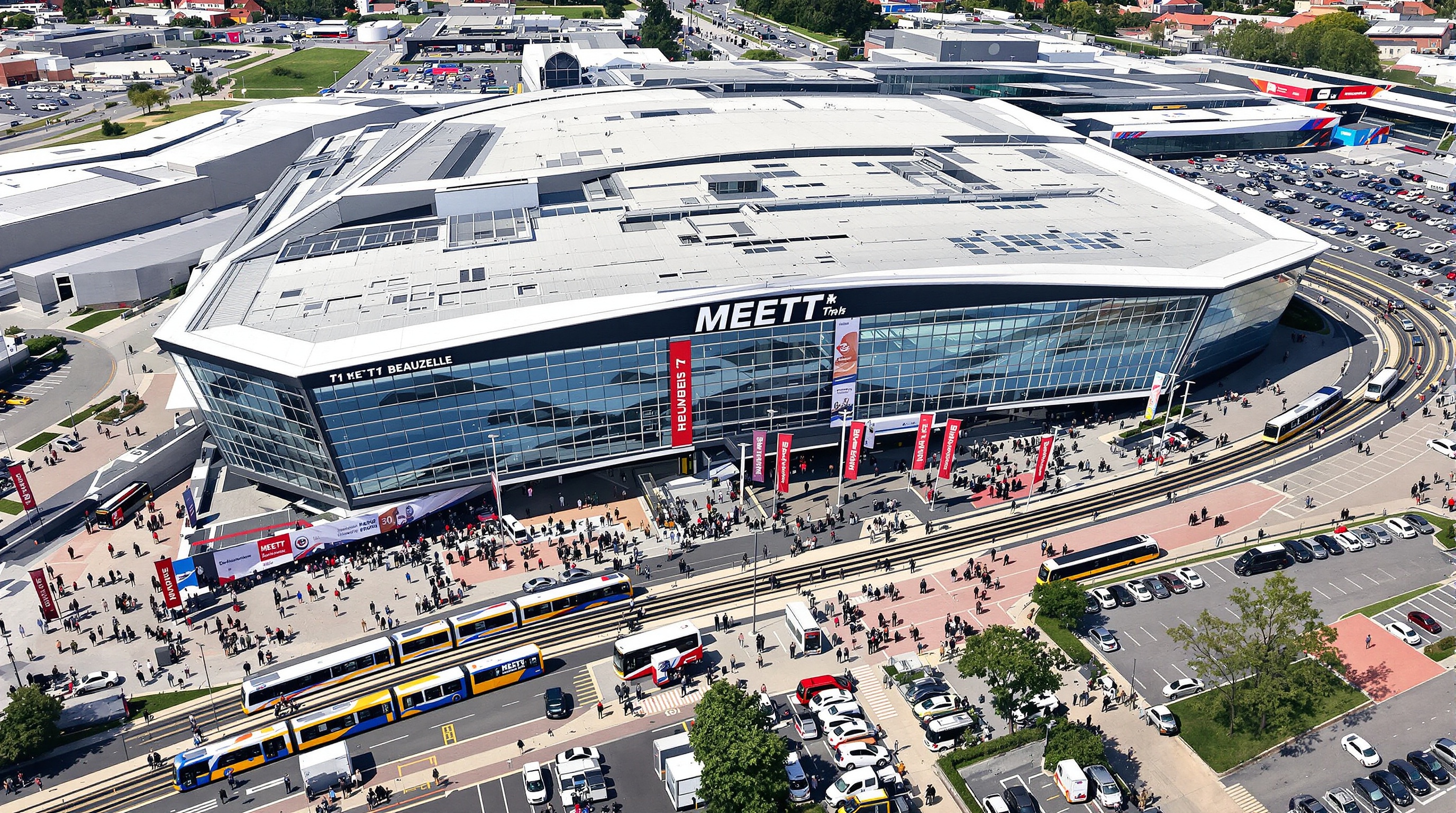 Plan accès MEETT Toulouse, transports tram T1 bus 30 parking visiteurs événement