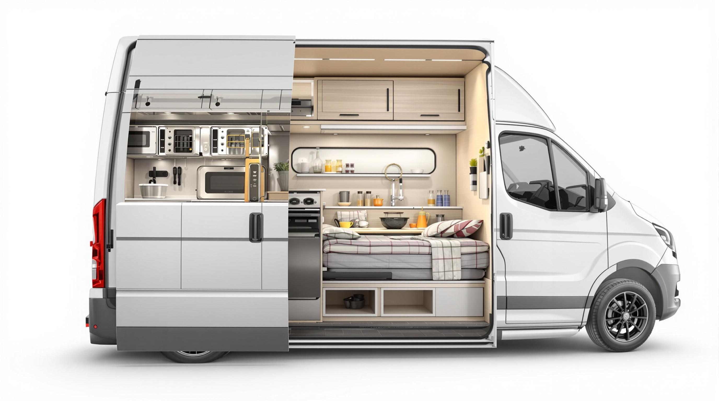 Vue de l'intérieur modulable du Dacia Sandman.