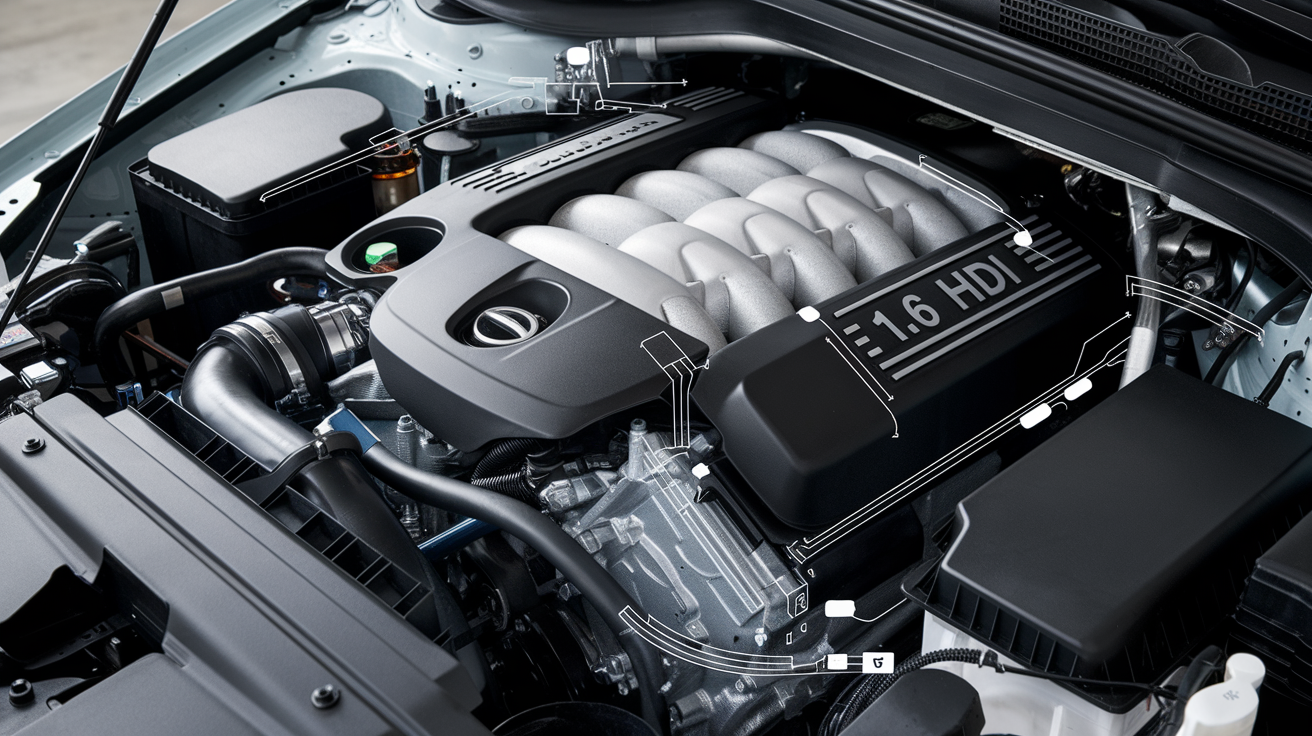 Moteur 1.6 HDi en gros plan