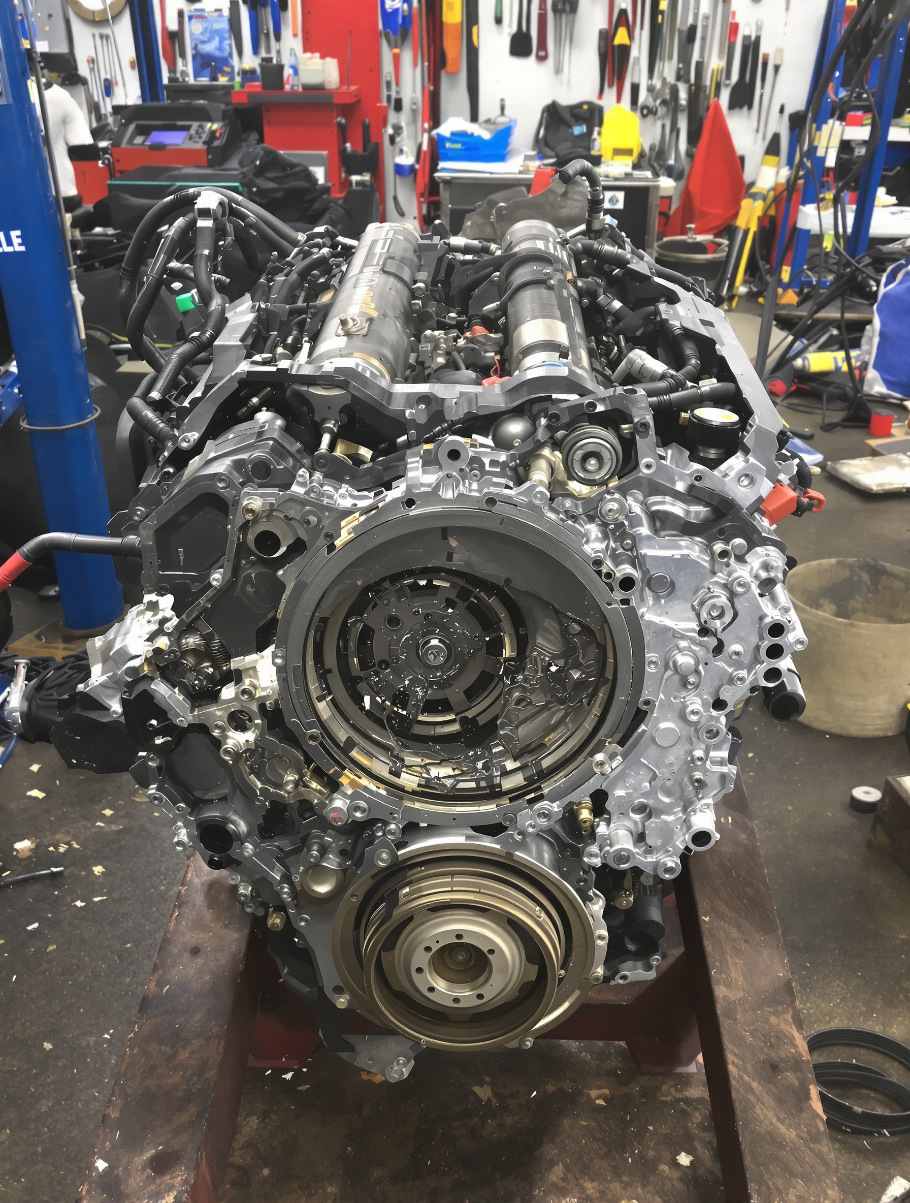 Moteur Renault 1.2 TCe ouvert montrant usure excessive et résidus huile