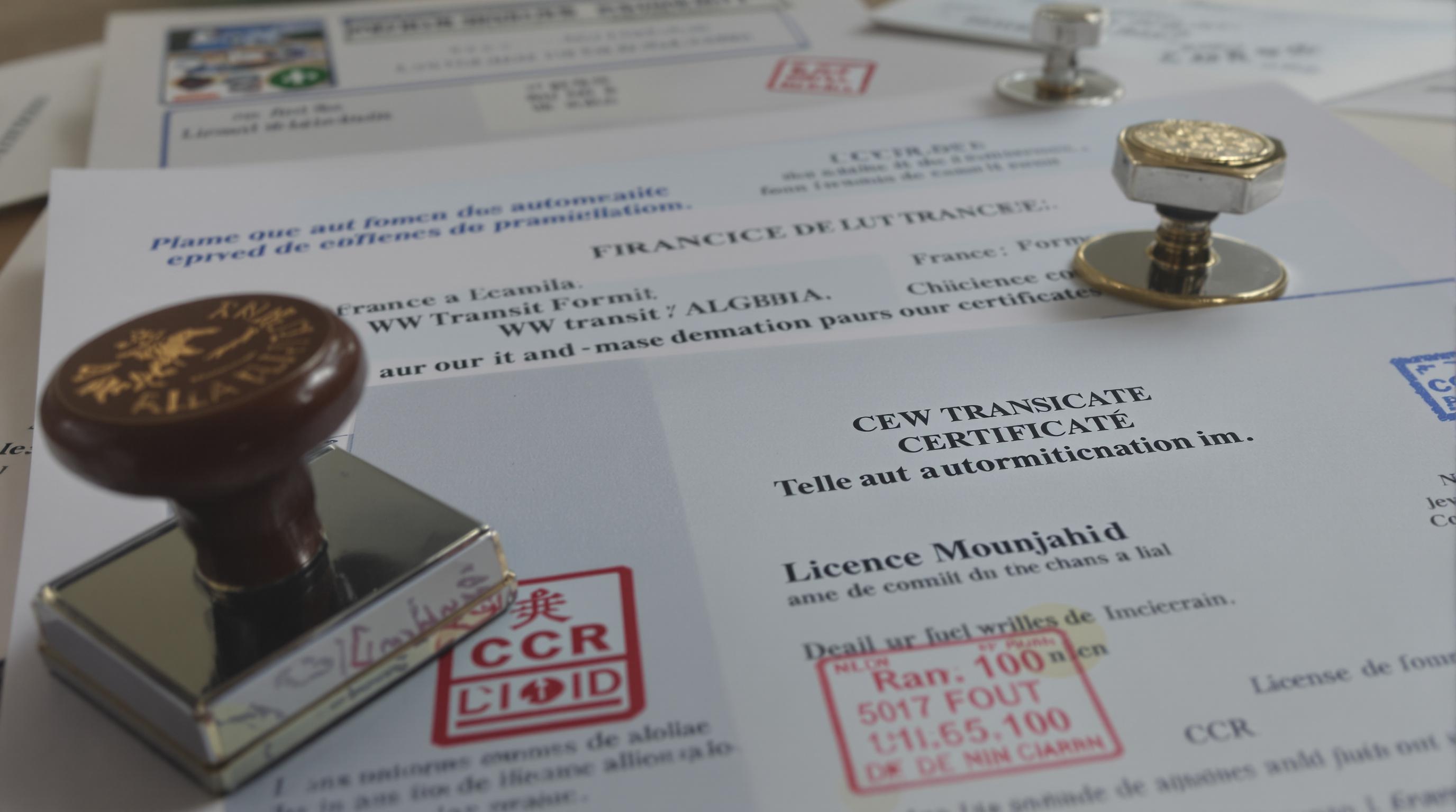 Papiers officiels export auto France-Algérie WW CCR Licence Moudjahid