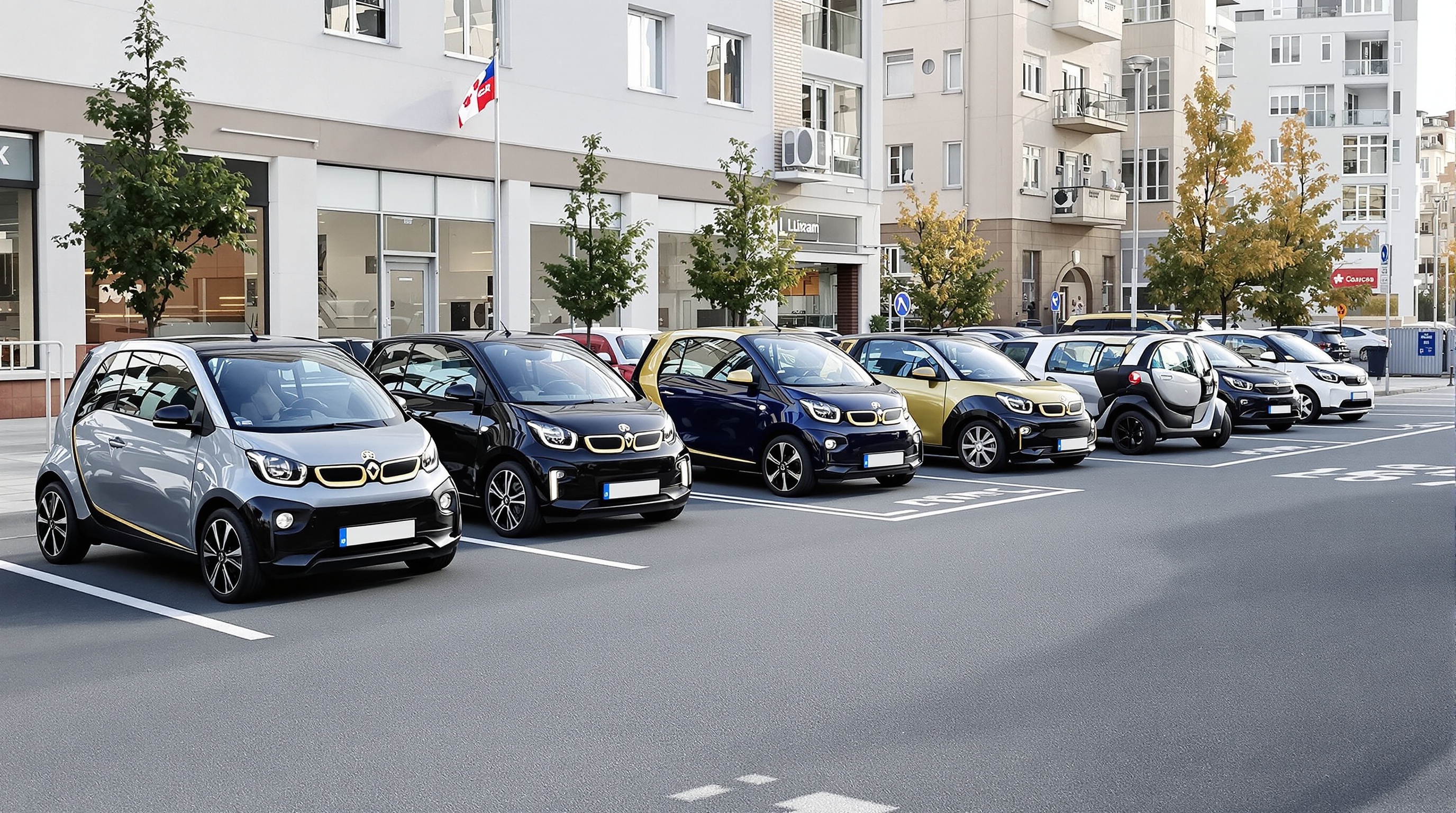 Parking avec plusieurs voitures sans permis 4 places récentes: Aixam, Ligier, Microcar