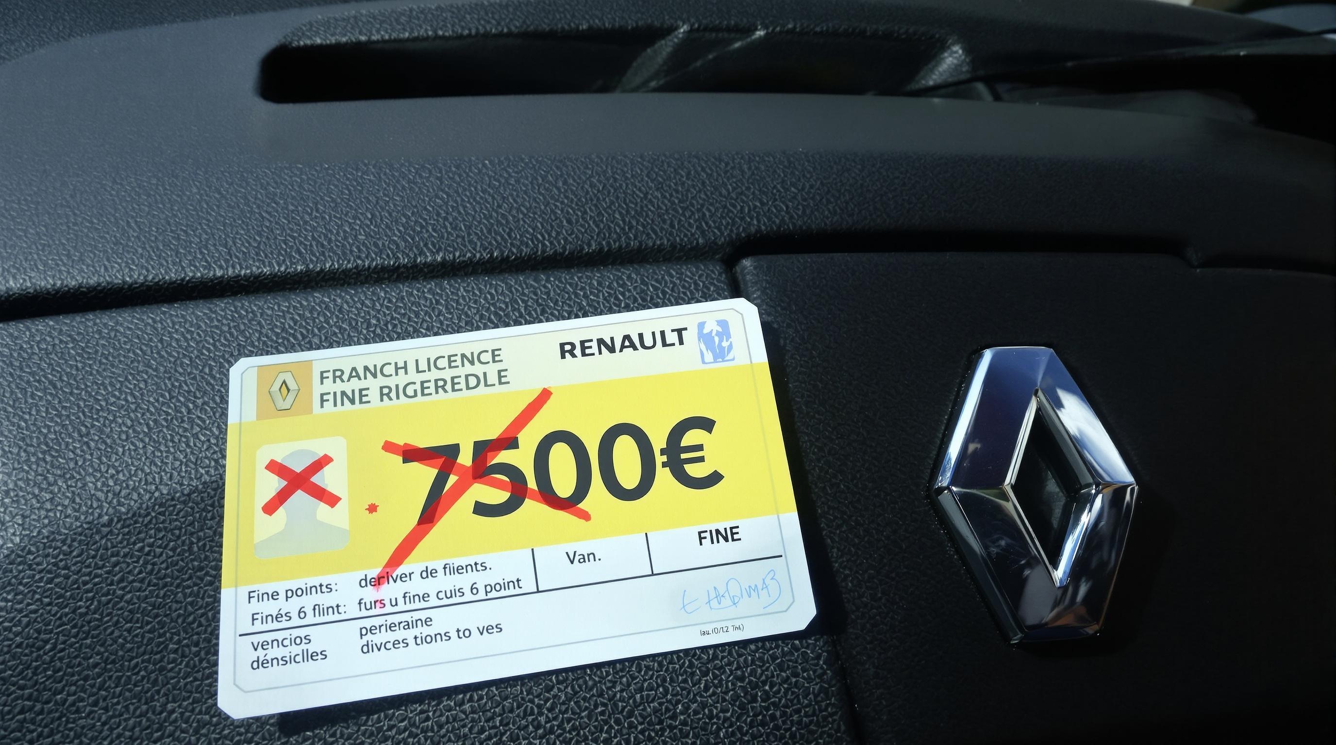 Retrait de 6 points sur le permis et amende pour un conducteur d’un utilitaire Renault