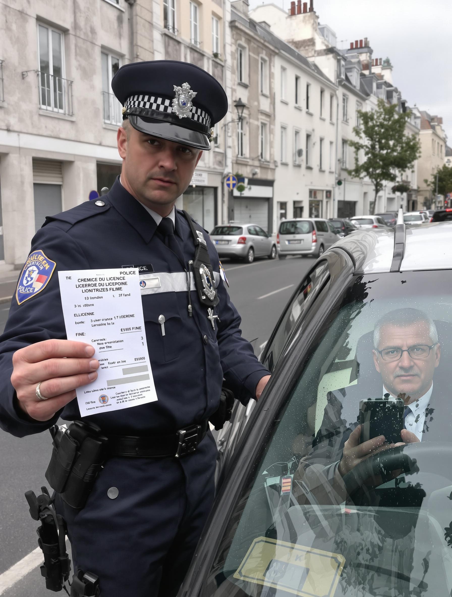 policier verbalisation téléphone volant amende permis points