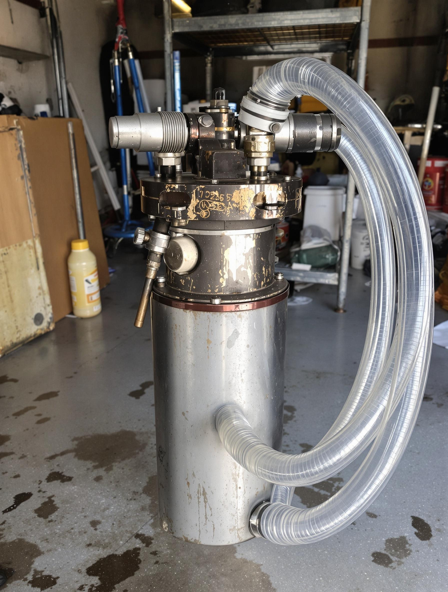 Schéma technique du réservoir de trop-plein, pompe à eau, radiateur et antigel