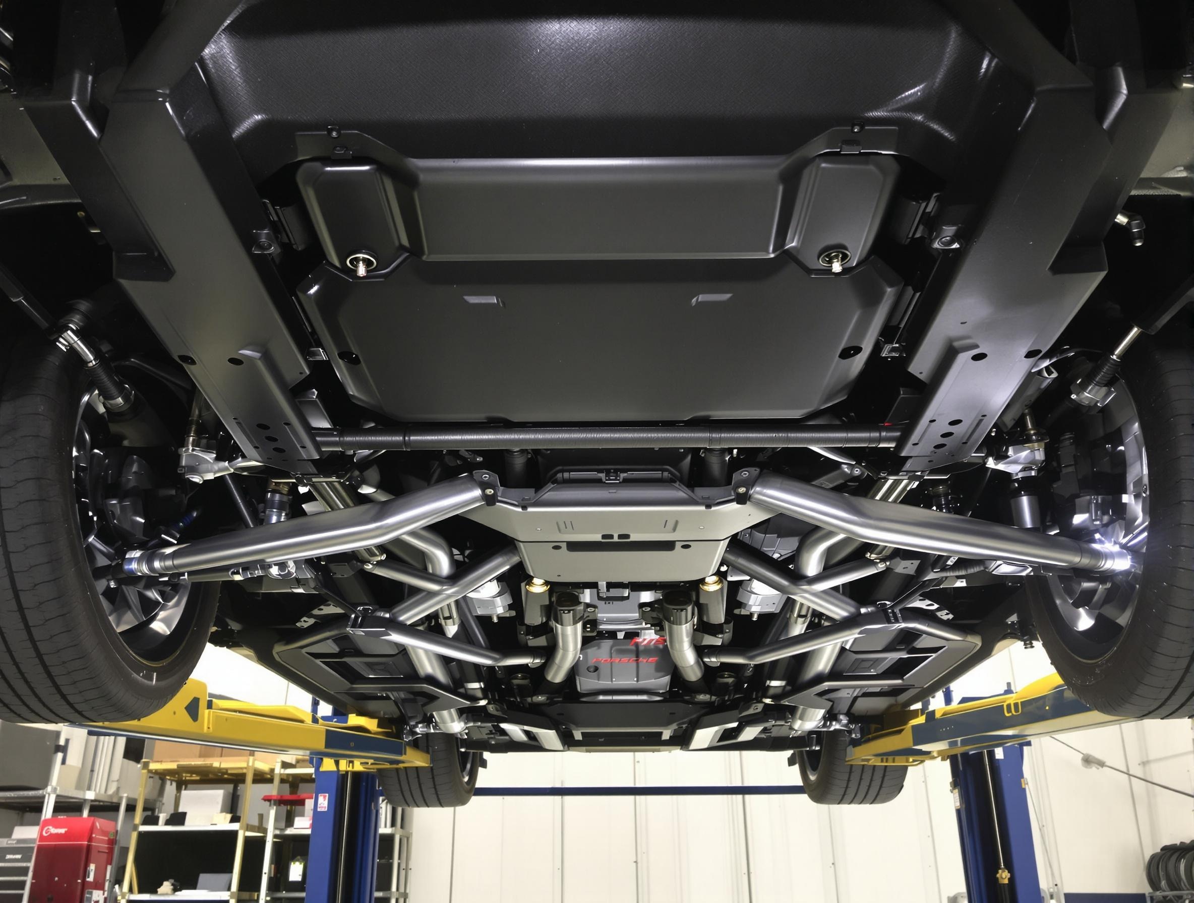 Vue technique de la suspension PASM de la Porsche GT3 RS