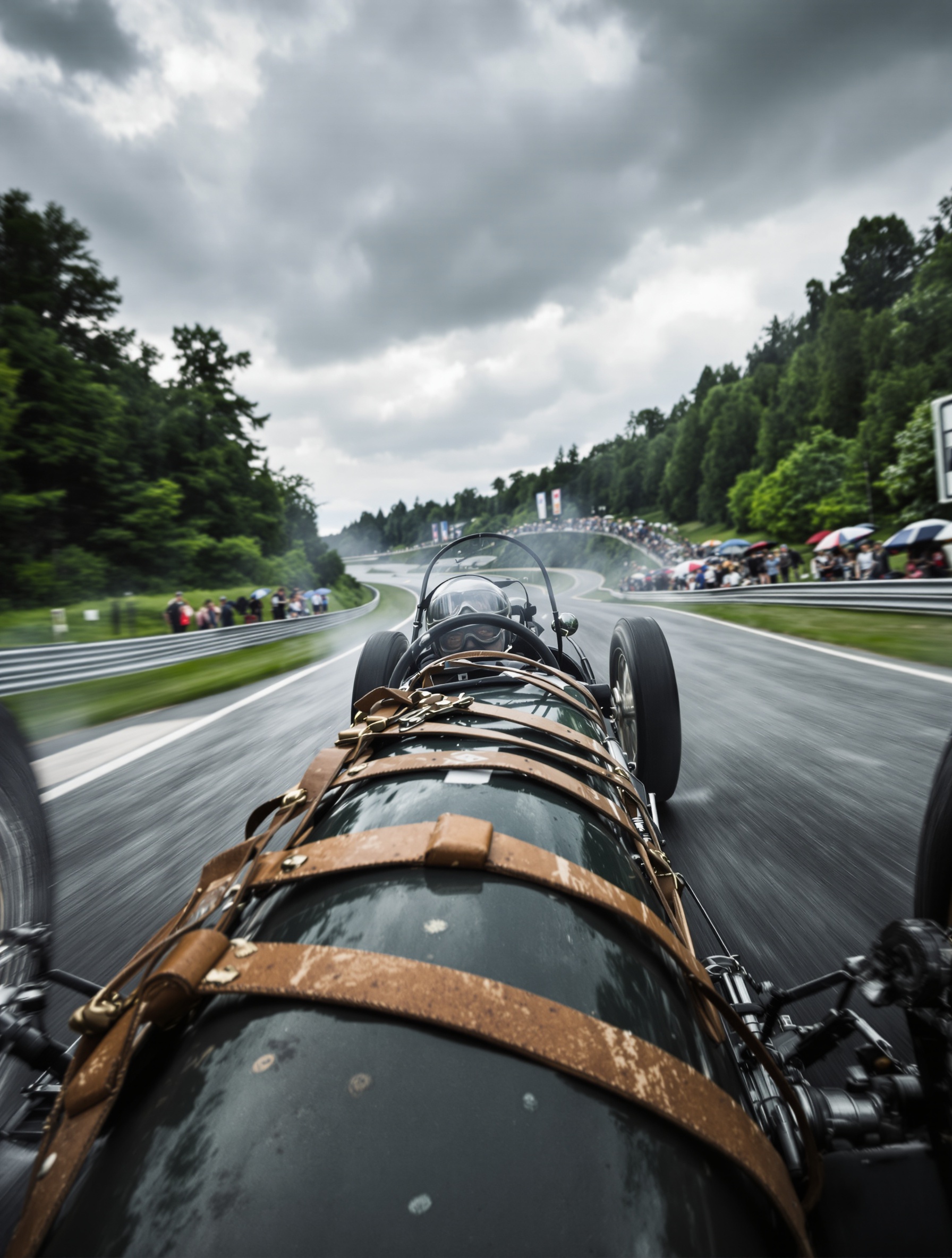 Bolide avant-guerre au Spa Classic sur piste humide Ardennes