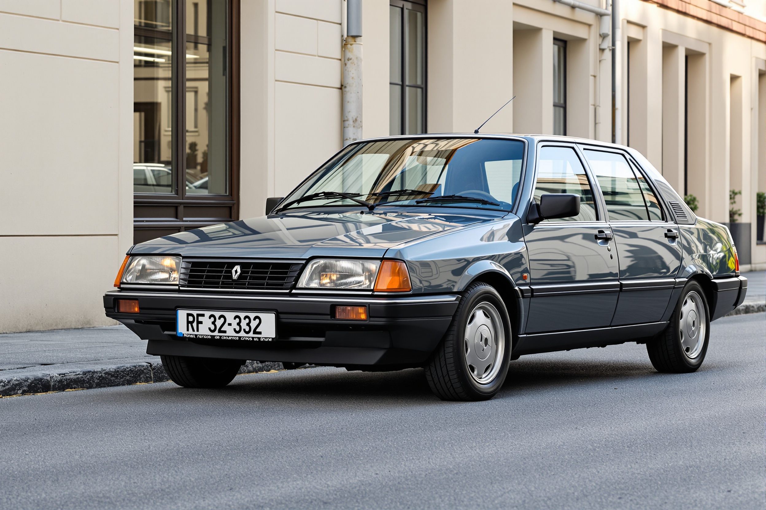 Renault 25 vue trois-quarts avant – lignes tendues et style typiquement années 80