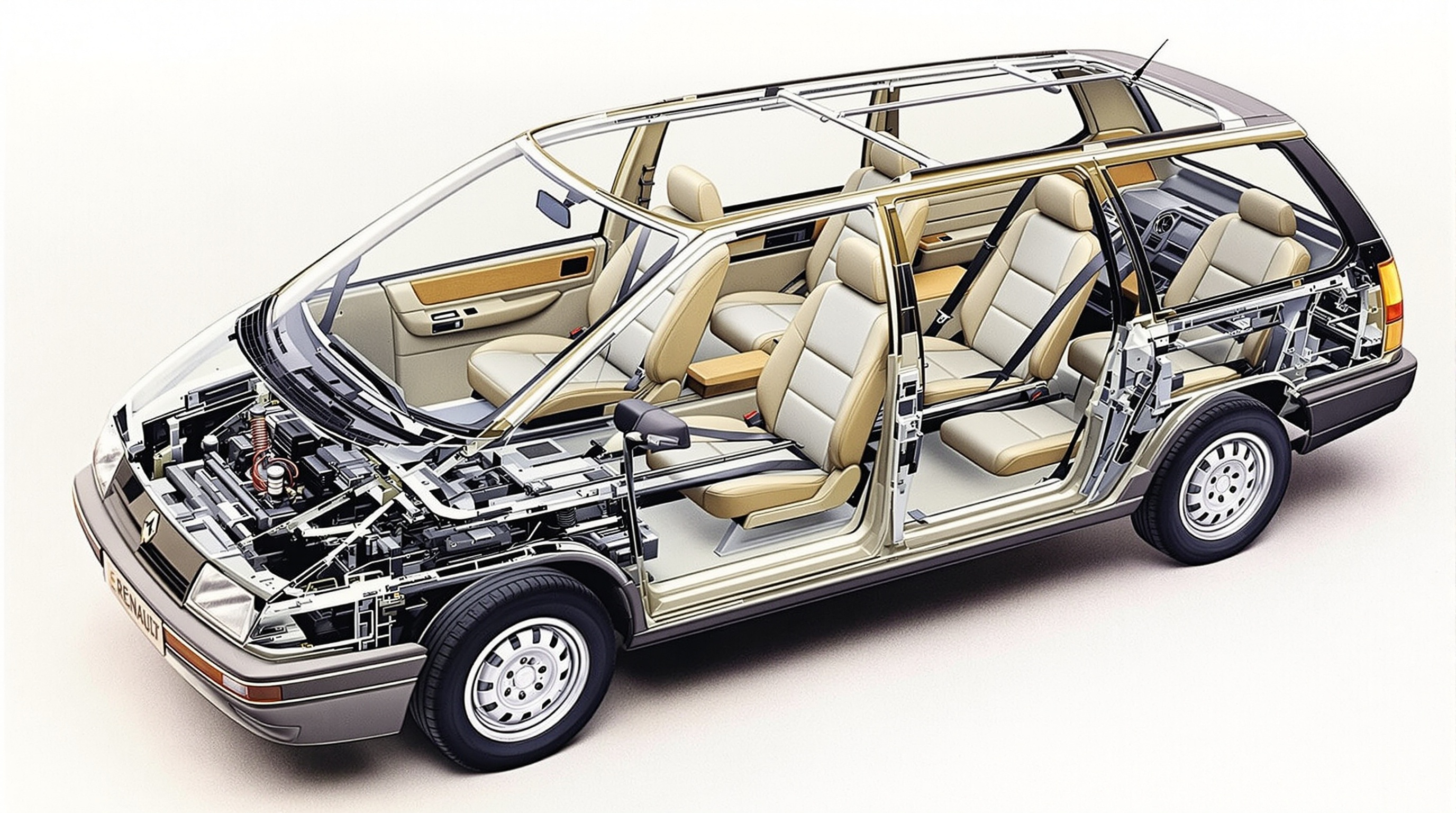 Châssis Renault Espace 1 architecture intérieure modulable