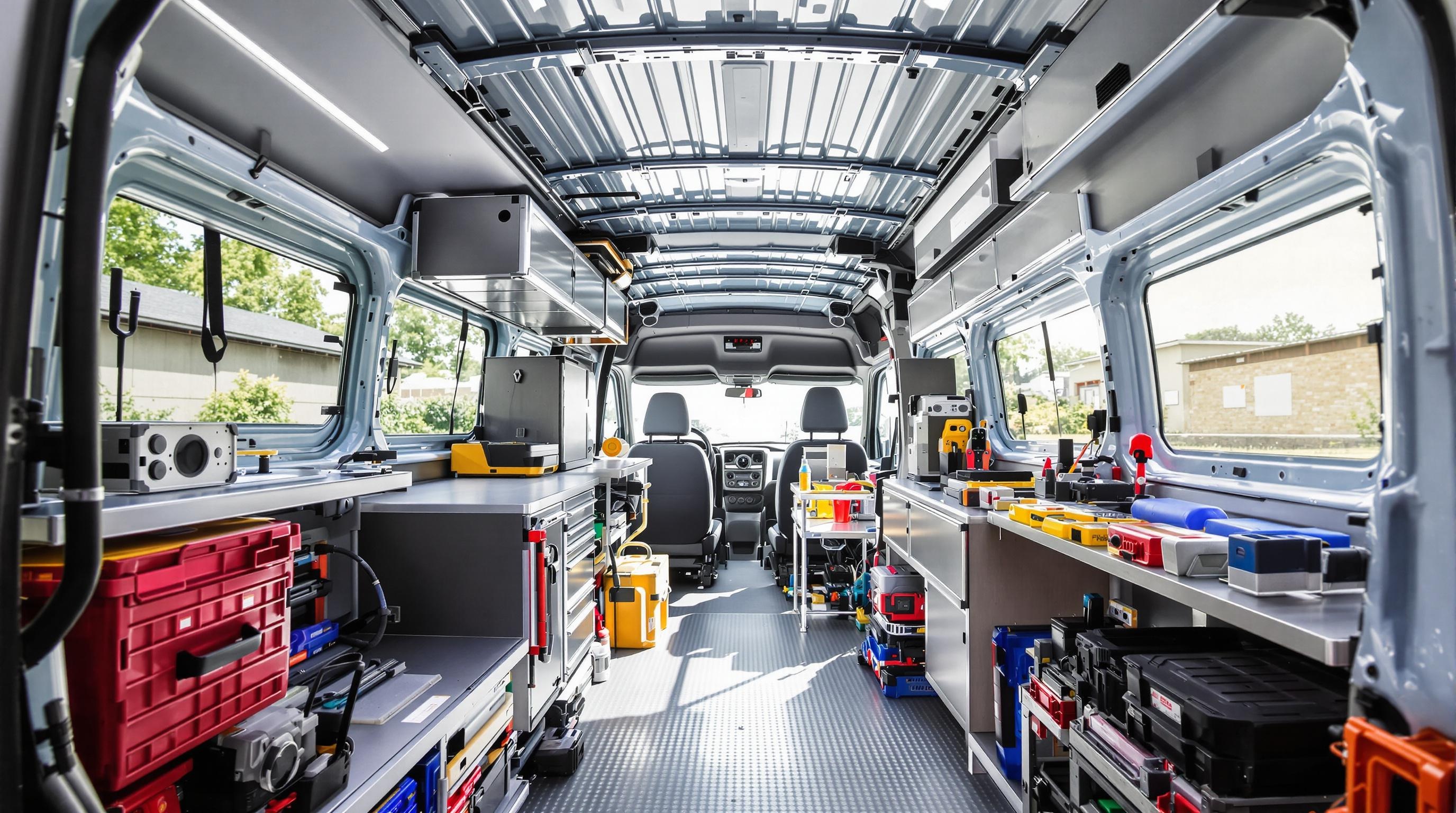 Vue intérieure aménagement Renault Trafic L1H1 L2H2 pro