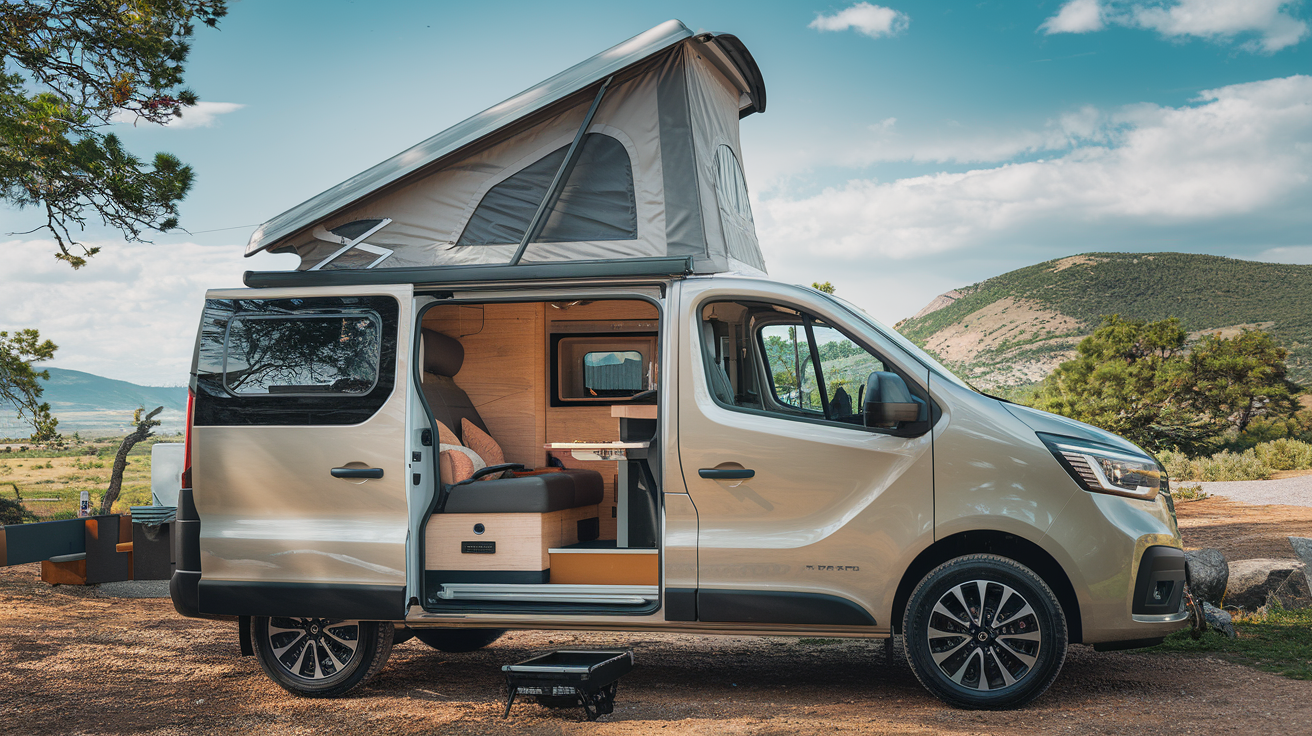 Renault Trafic SpaceNomad avec son toit relevable en position haute