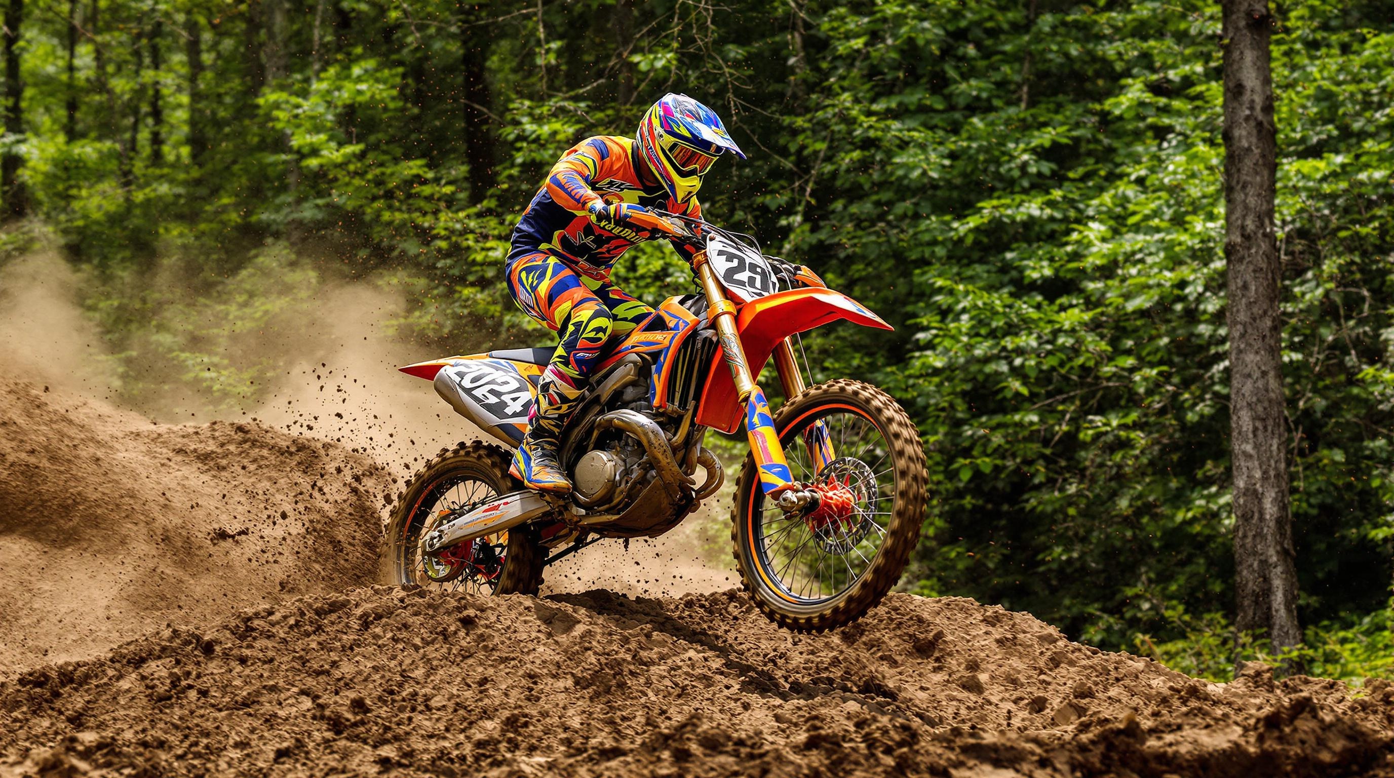 Evo-Set 2024 enduro rider en action sur terrain boueux
