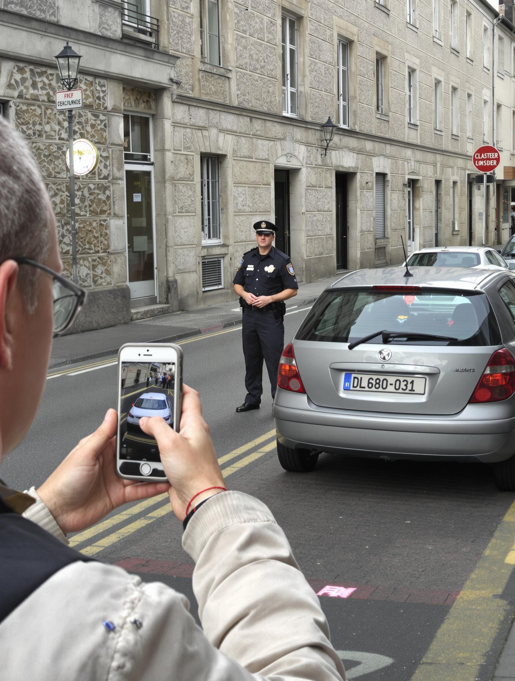 Signalement stationnement gênant smartphone police effet urbain