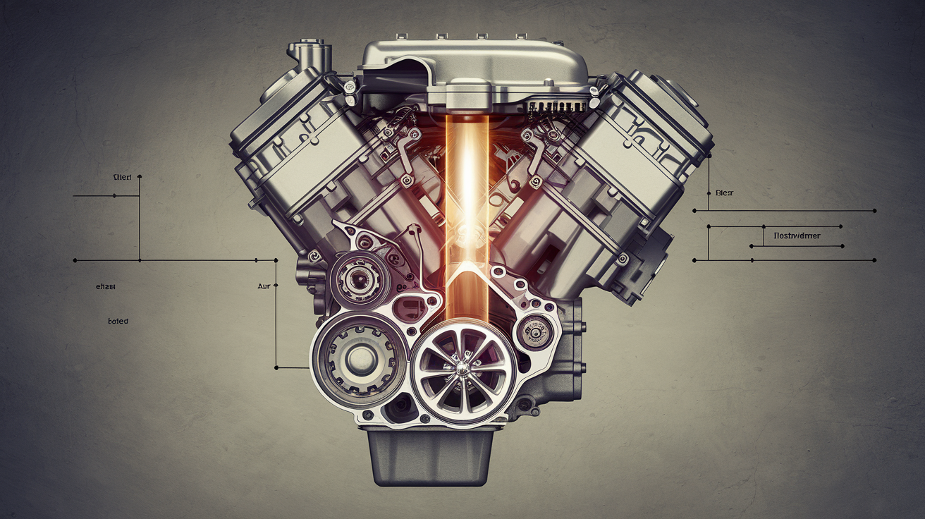 Schéma coupe moteur atmosphérique aspiration naturelle piston soupape