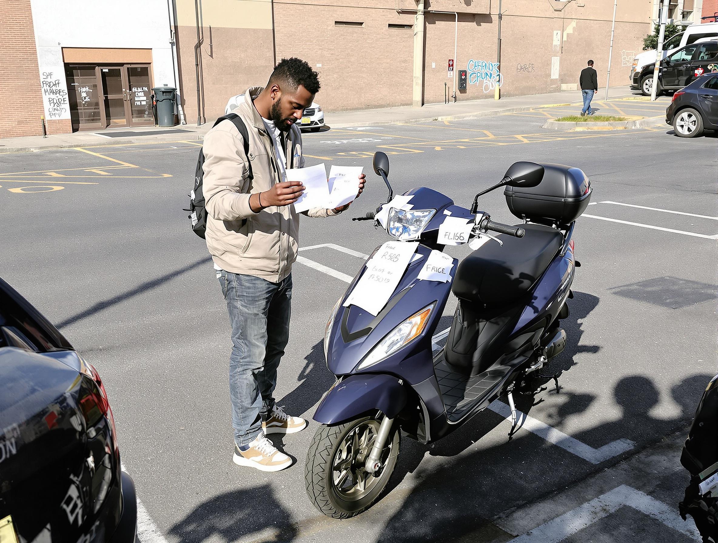 Comparatif des prix des scooters 3 roues d'occasion sur un parking urbain