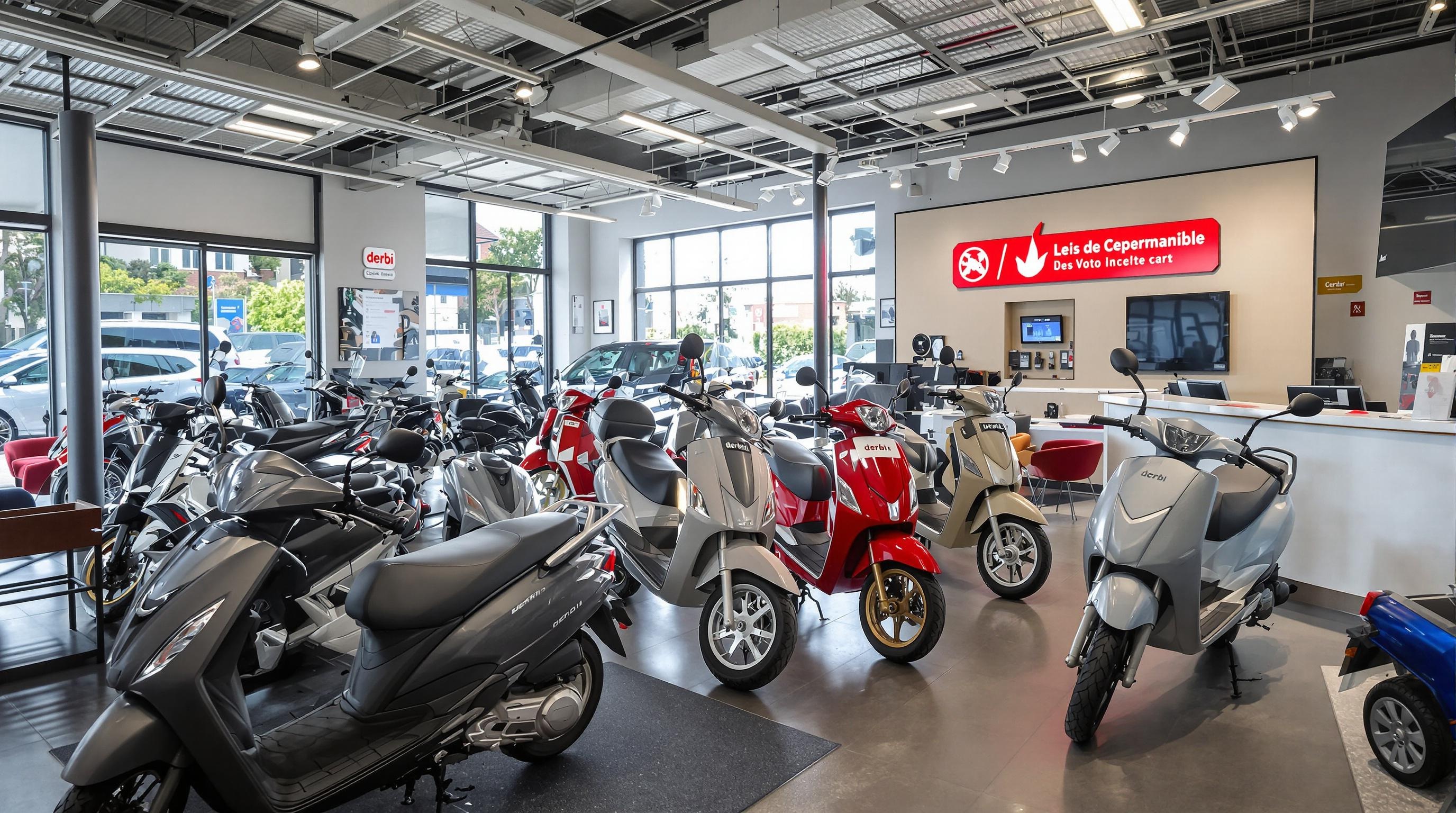 Showroom d'un concessionnaire Derbi 50cc en France
