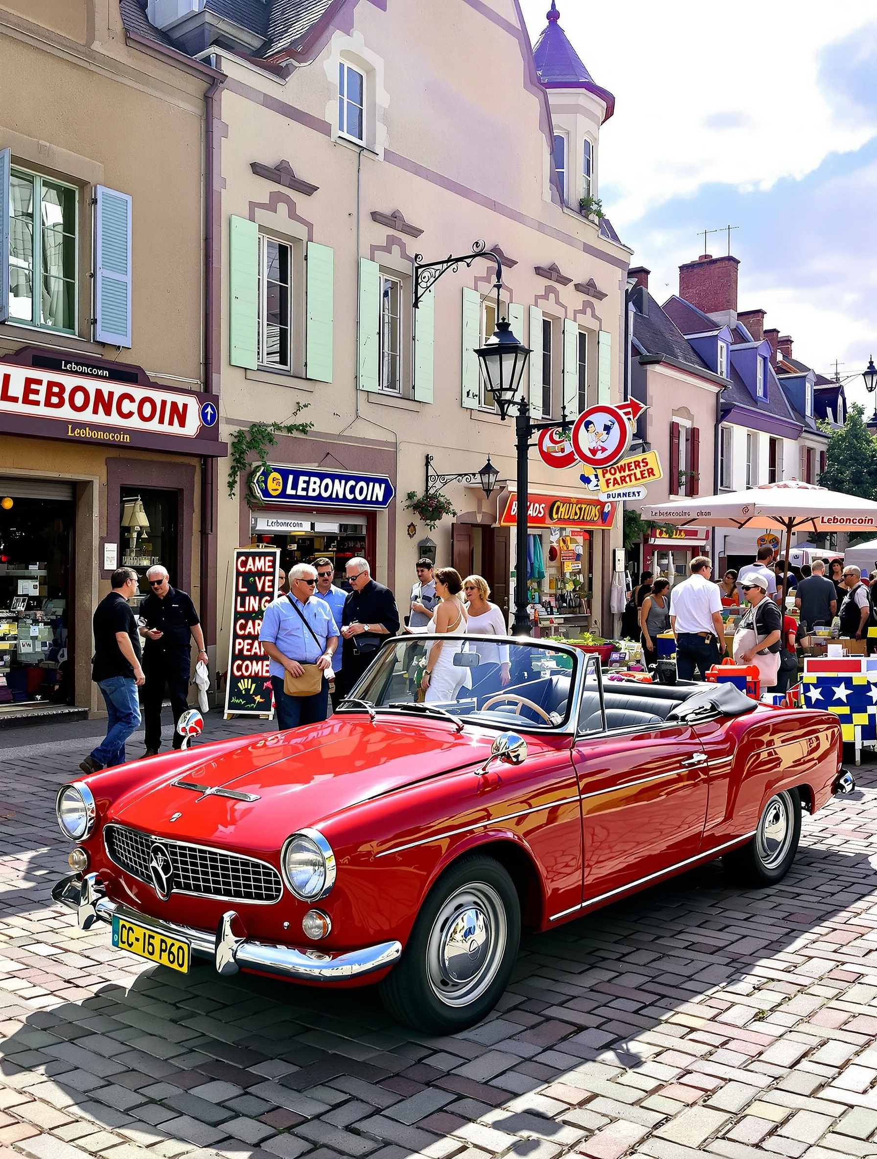 Simca Aronde cabriolet rouge, trouvée sur Leboncoin