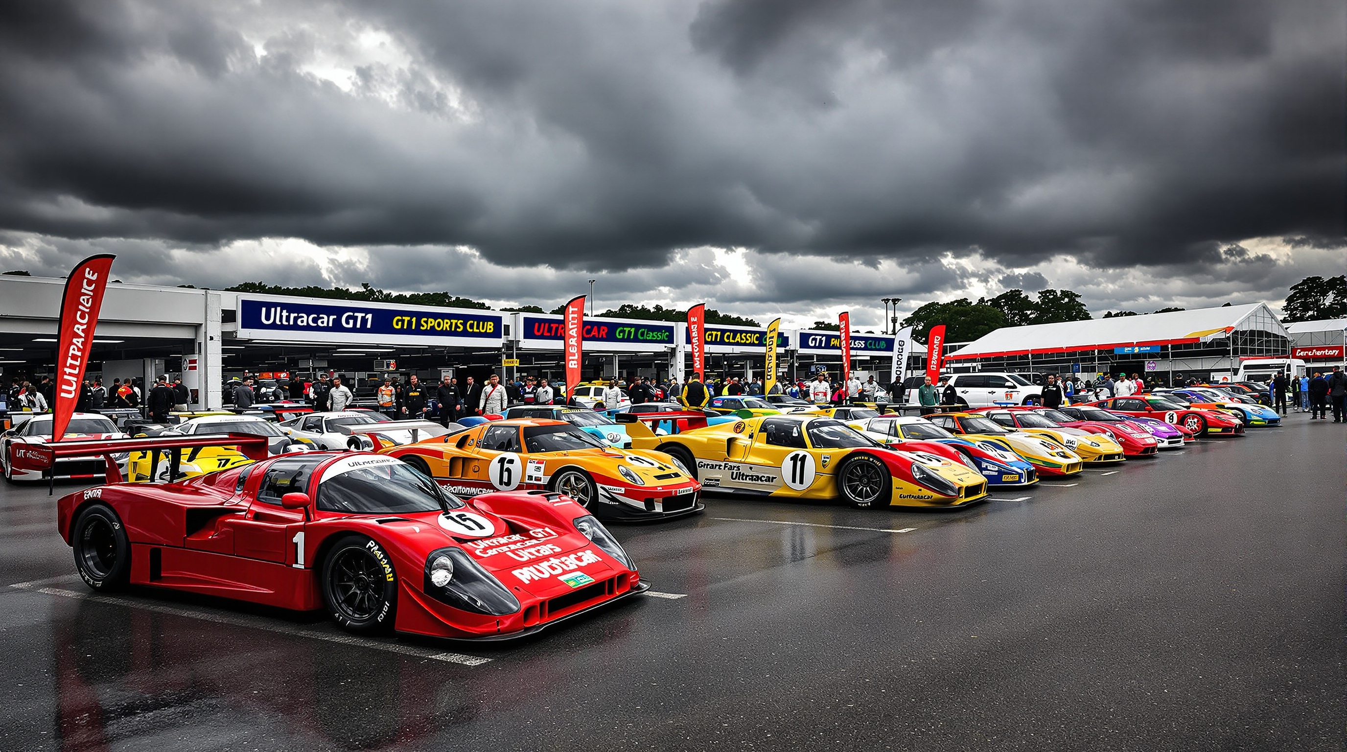 Ligne d'Ultracars GT1 diversifiée Spa Classic paddock