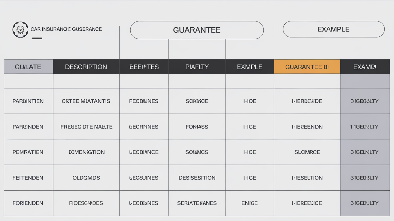 Tableau récapitulatif des garanties essentielles