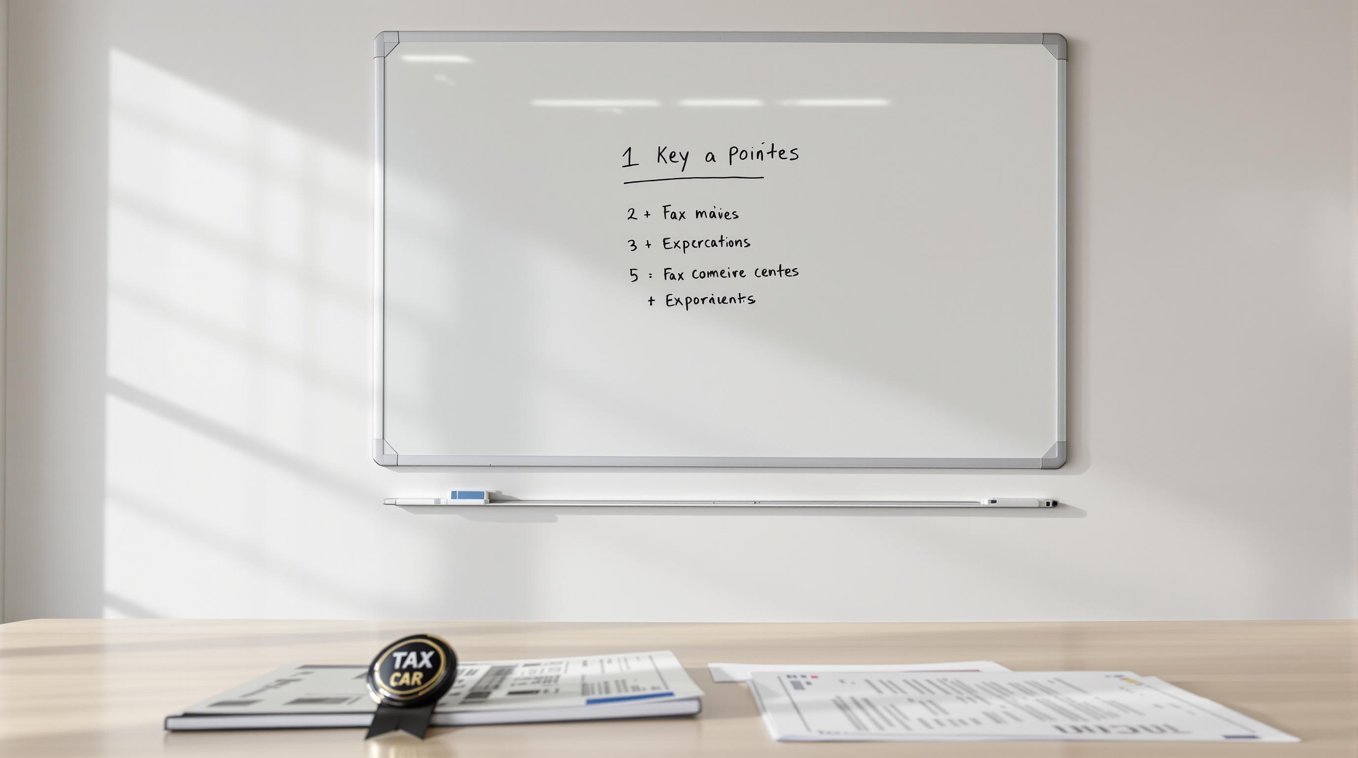 Tableau blanc avec checklist pour optimiser l'avantage en nature véhicule