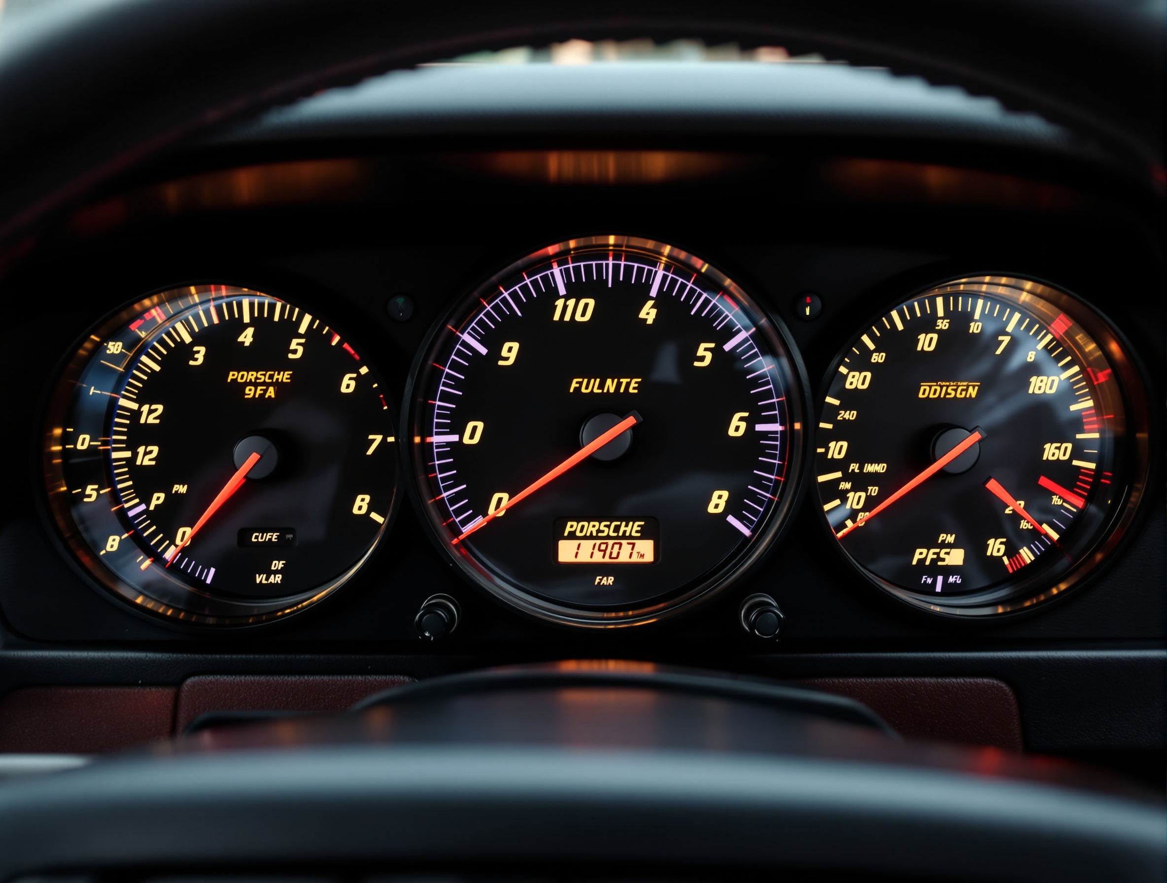 Tableau de bord Porsche 944 S2 instrumentation années 80