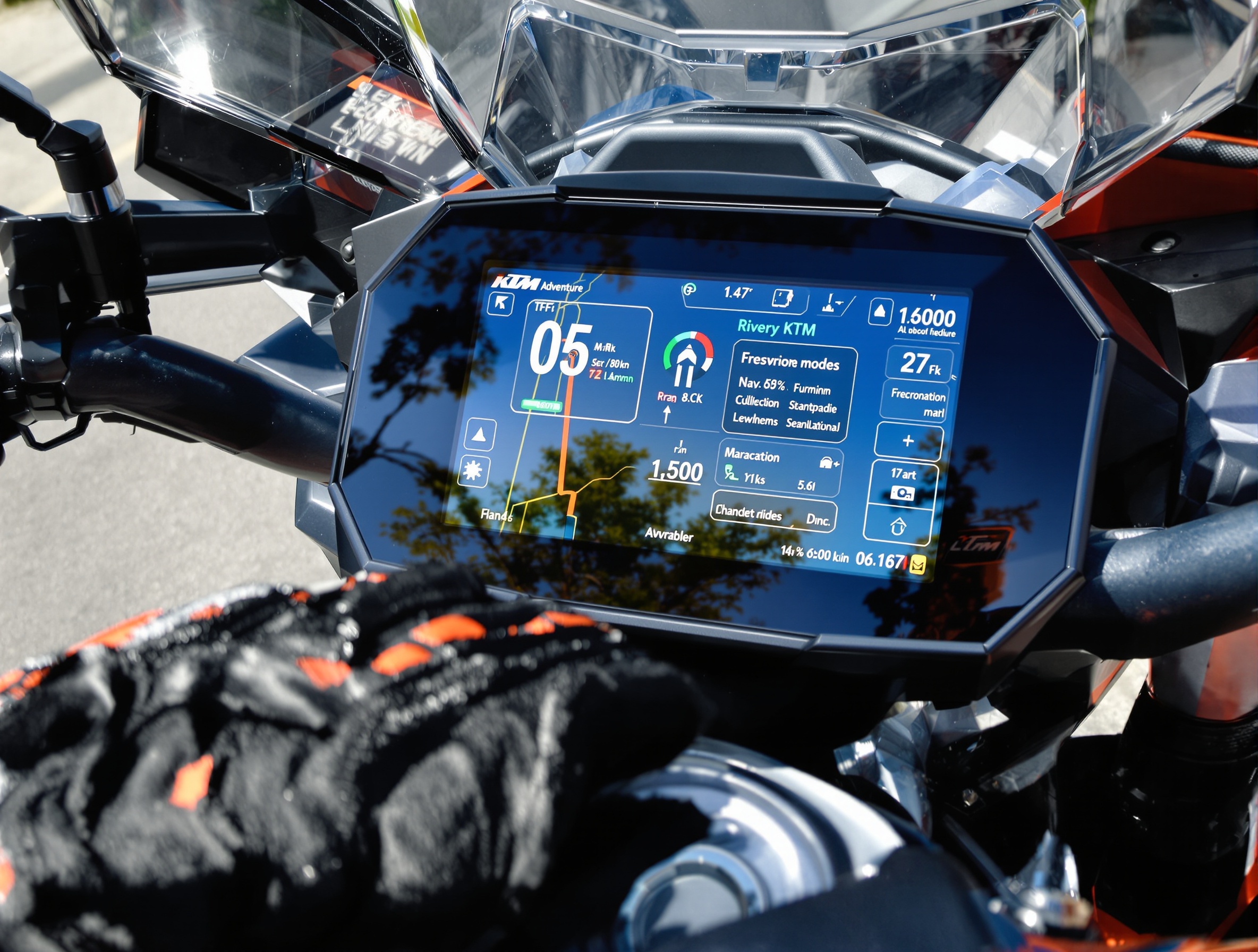 Tableau de bord TFT connecté KTM 890 Adventure