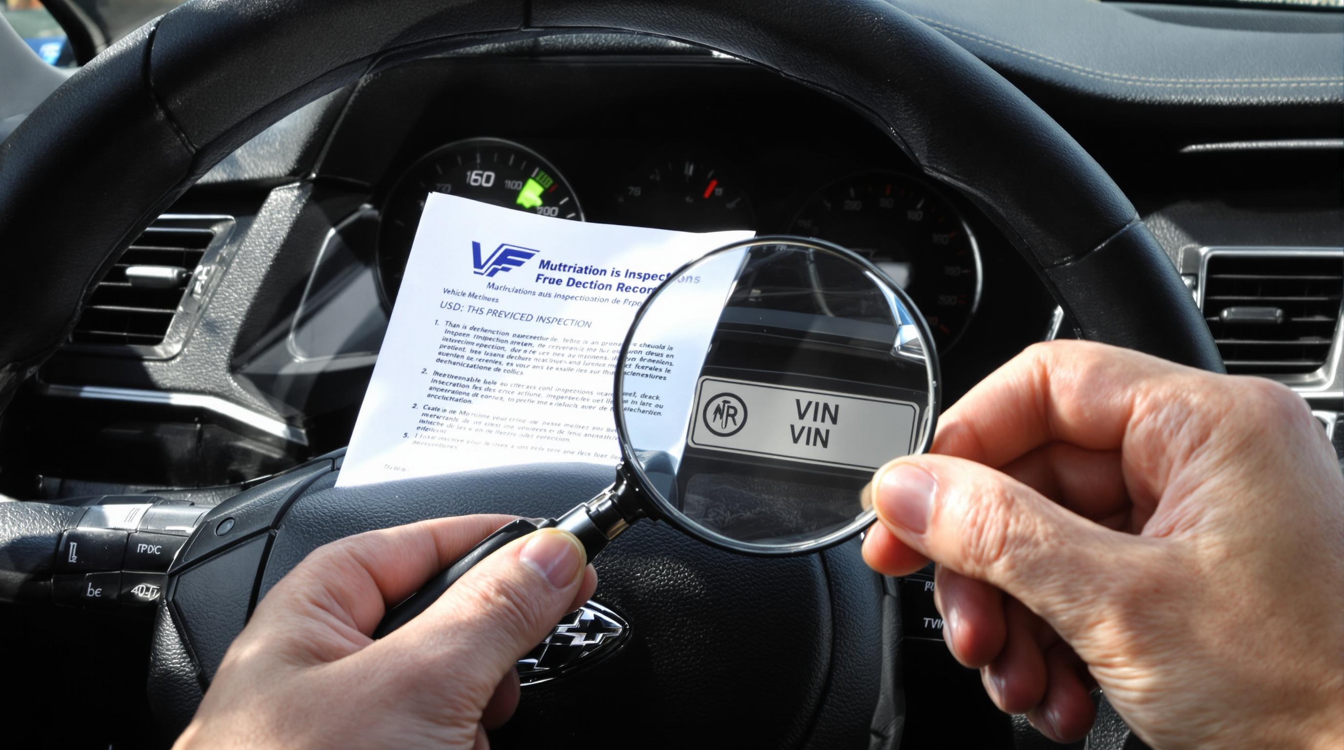 compteur voiture occasion avec loupe sur VIN