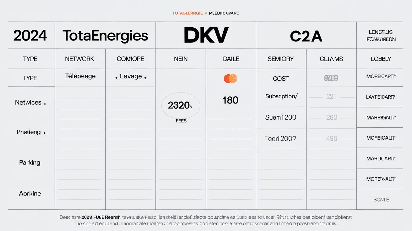 tableau comparatif cartes carburant professionnelles pro 2024