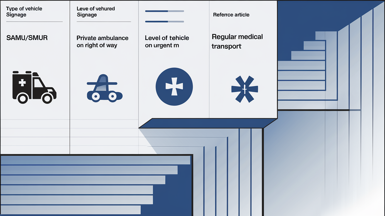 Tableau comparatif ambulance SAMU SMUR privée facilité passage