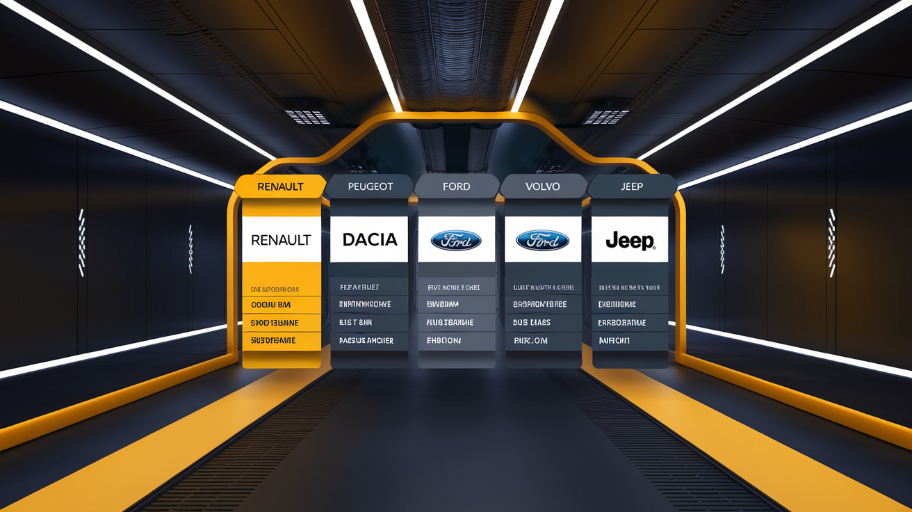 Tableau des modèles Flex Fuel E85 Renault Peugeot Dacia Ford Volvo Jeep