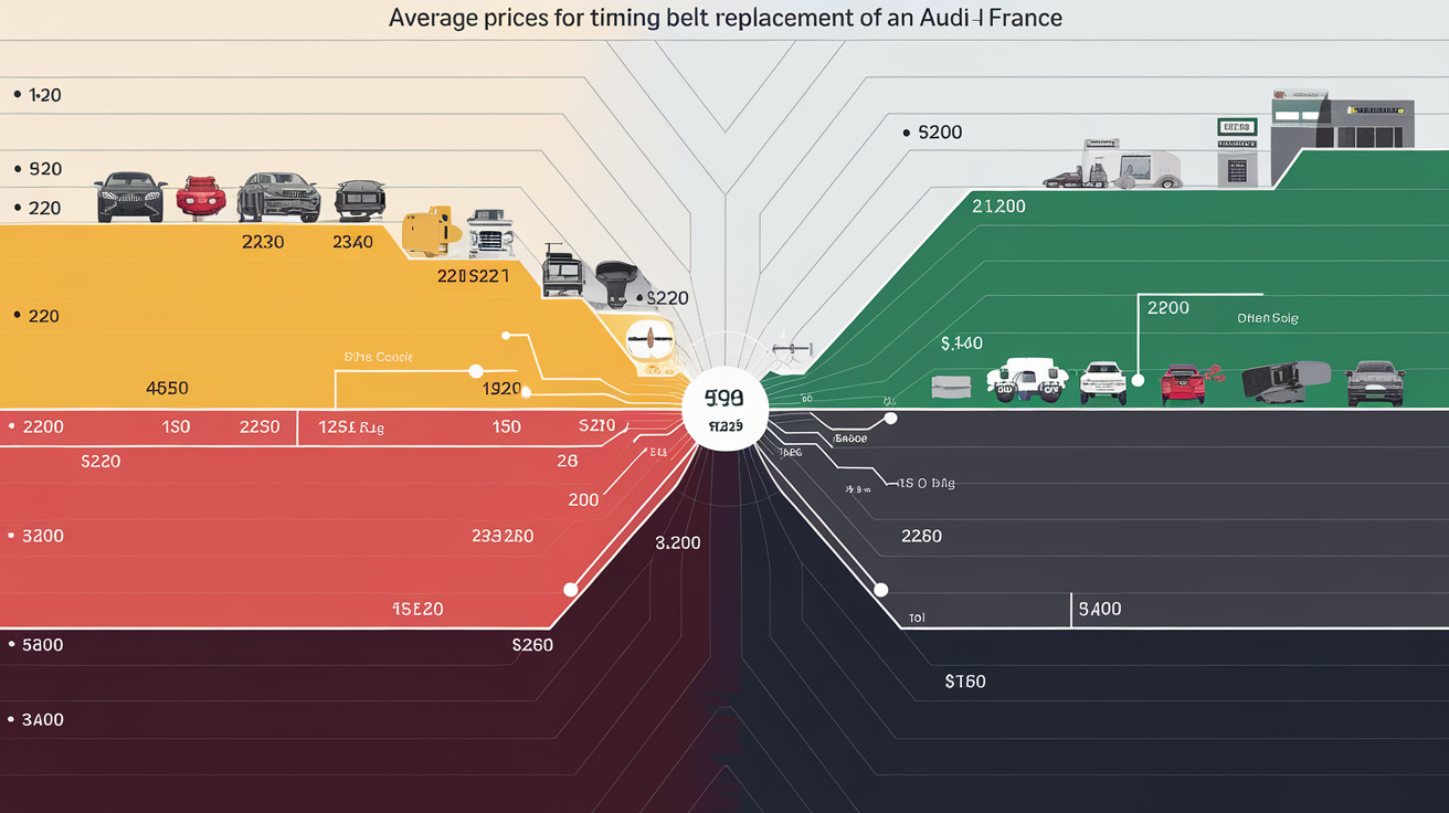 Tableau comparatif des prix moyens pour remplacer une courroie Audi A1