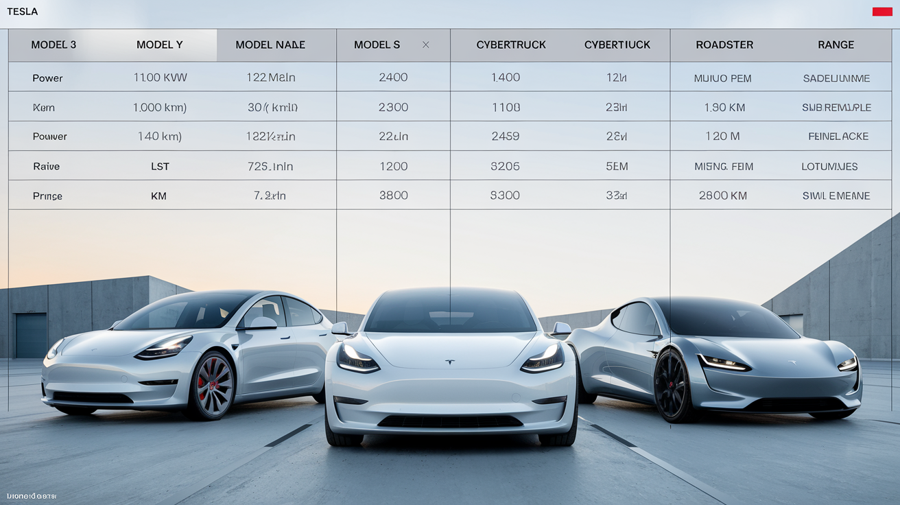 Tableau comparatif des modèles Tesla 2024