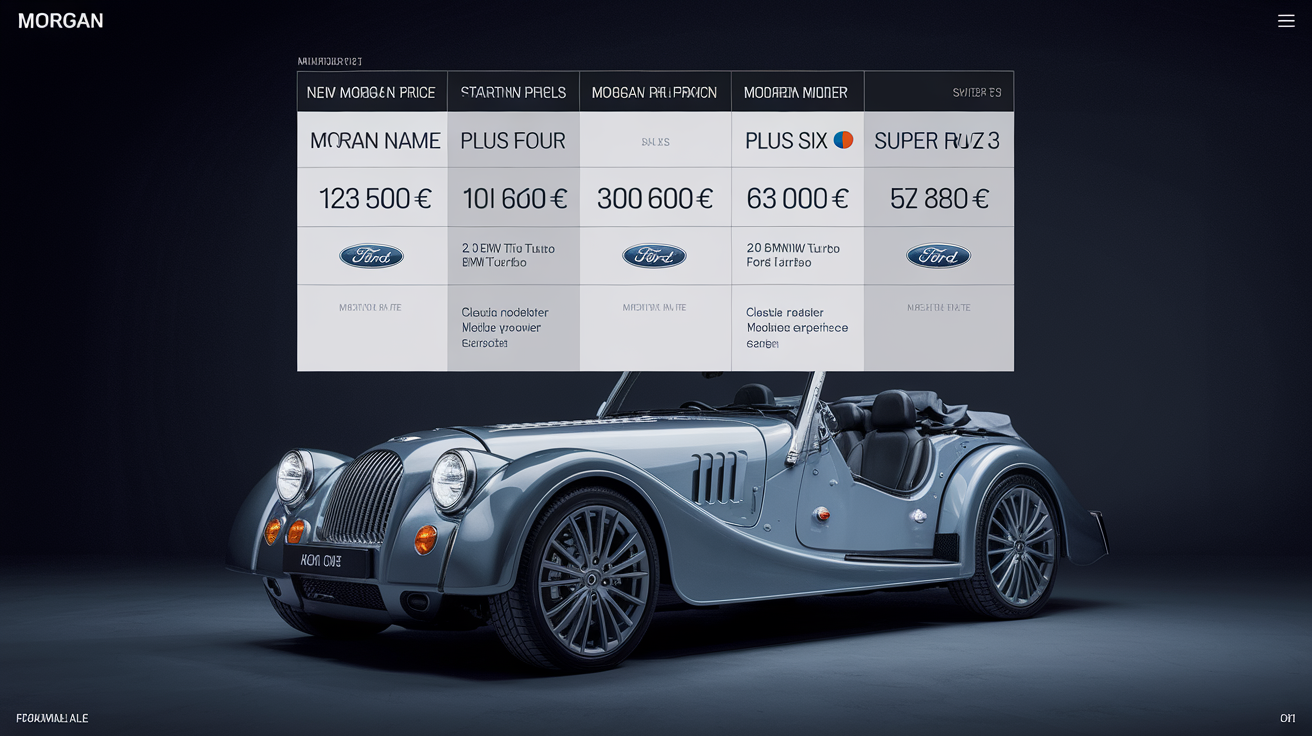 Tableau prix Morgan neuves France 2024-2025
