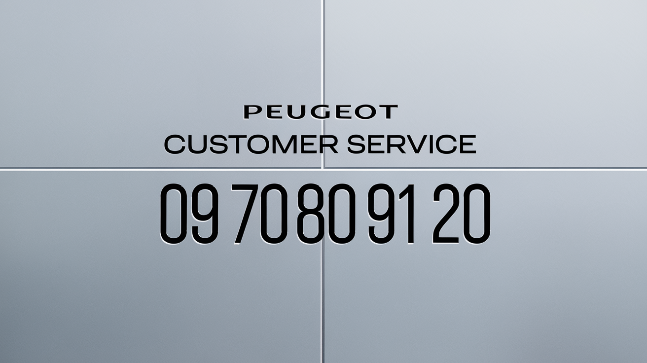 Téléphone affichant le numéro du service client Peugeot