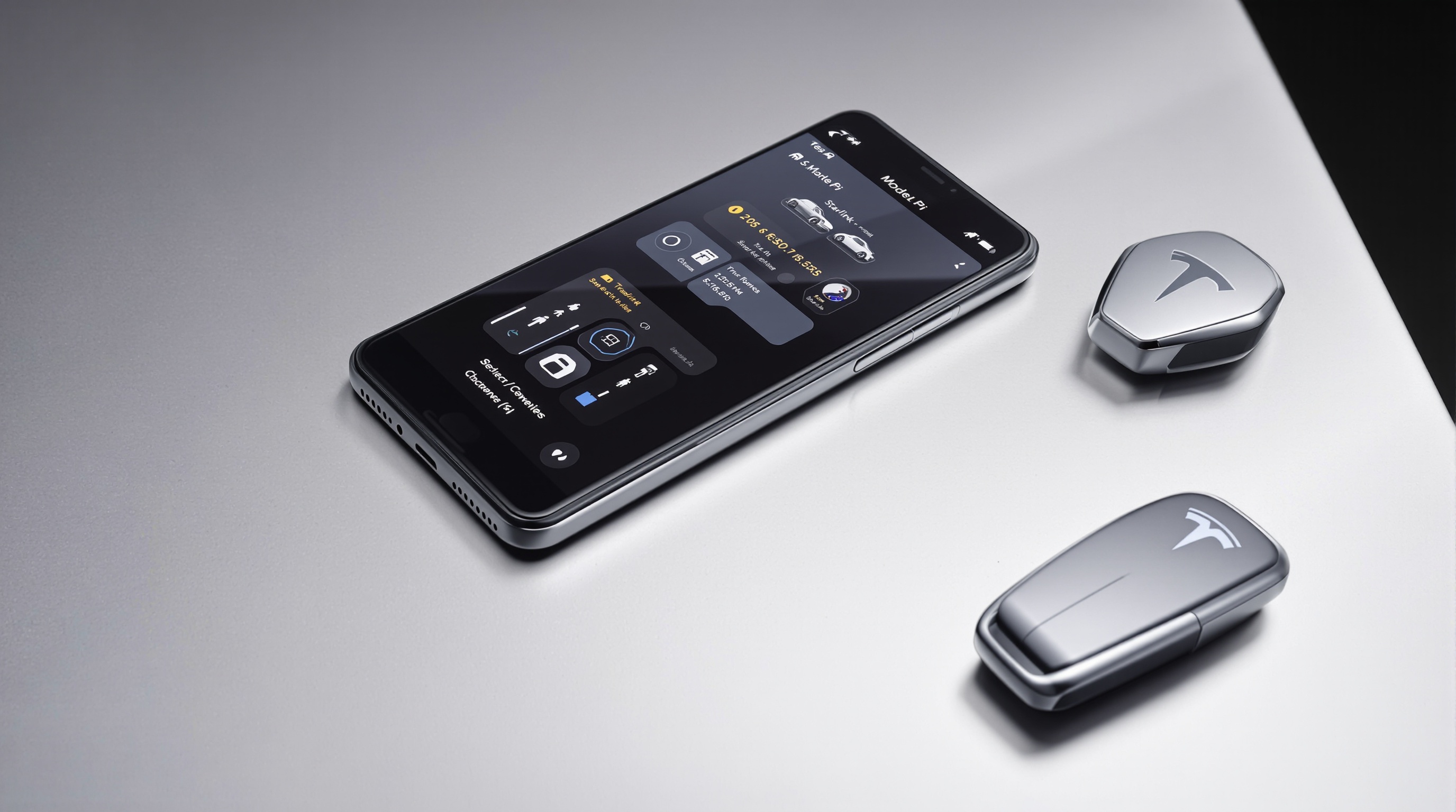 Concept réaliste smartphone Tesla Model Pi Starlink