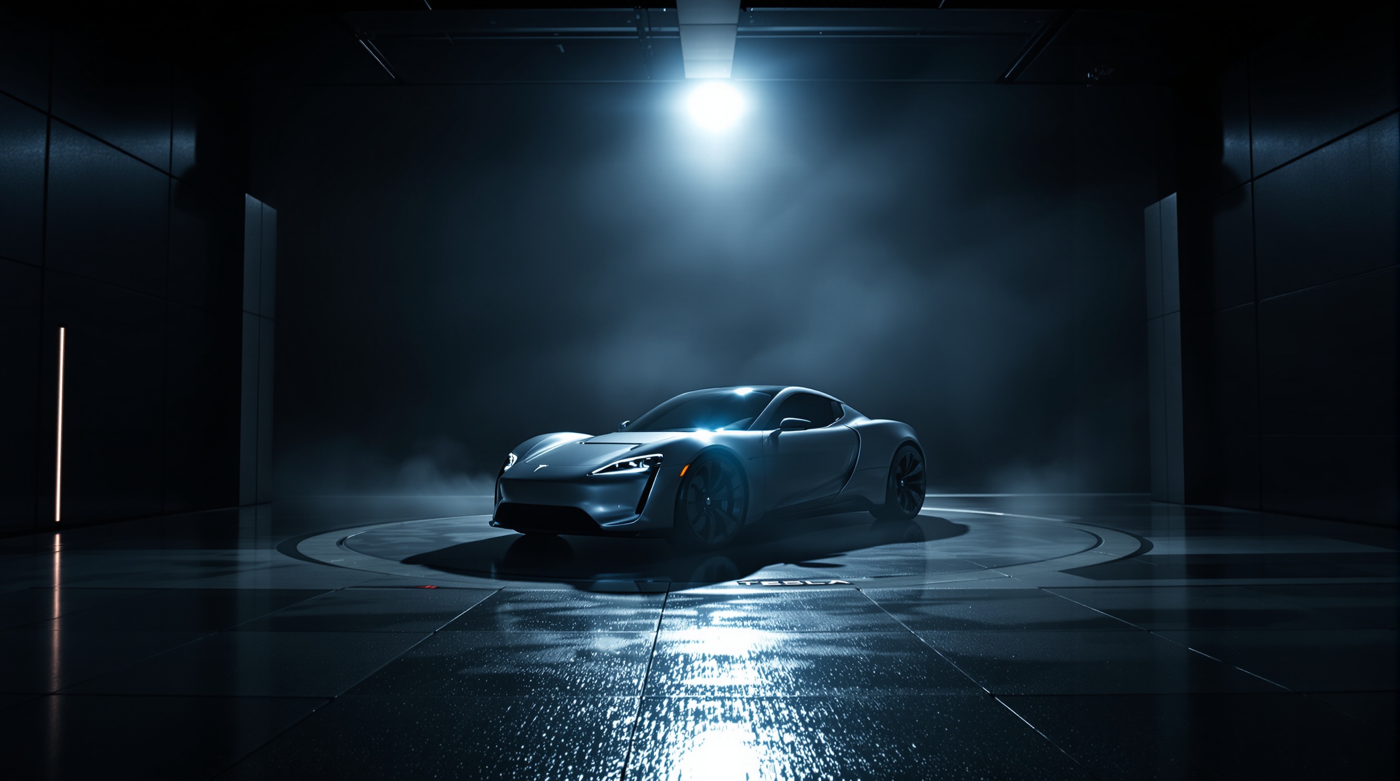 Tesla Roadster, suspense et brouillard high-tech