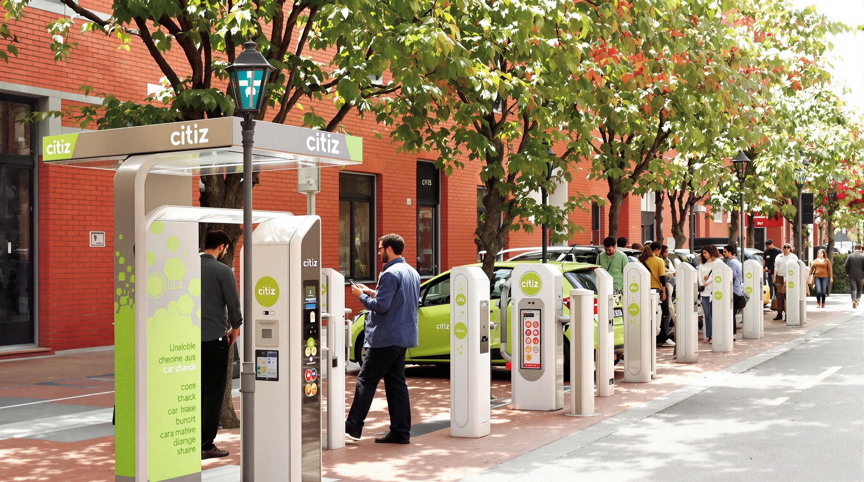 Autopartage Citiz à Toulouse borne app mobile