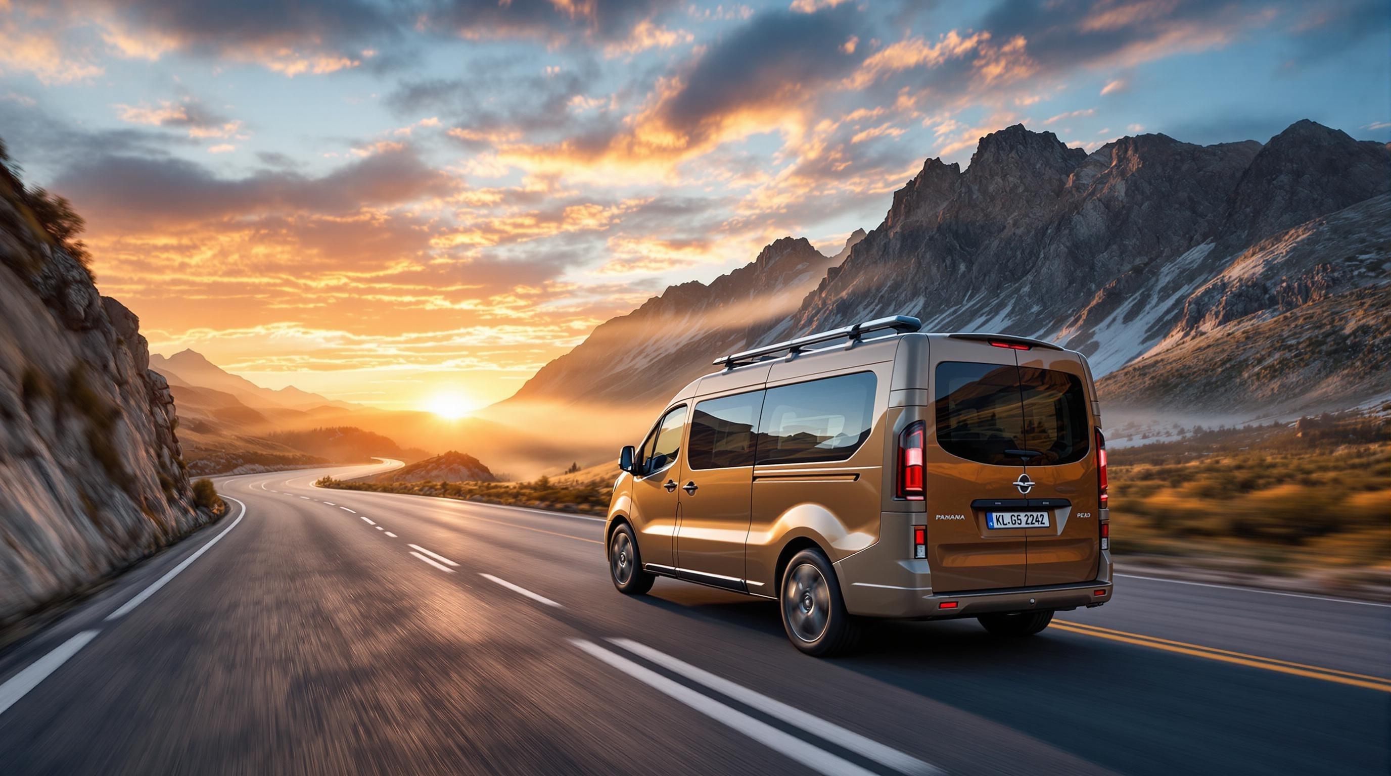 Van compact Panama Peak sur une route de montagne