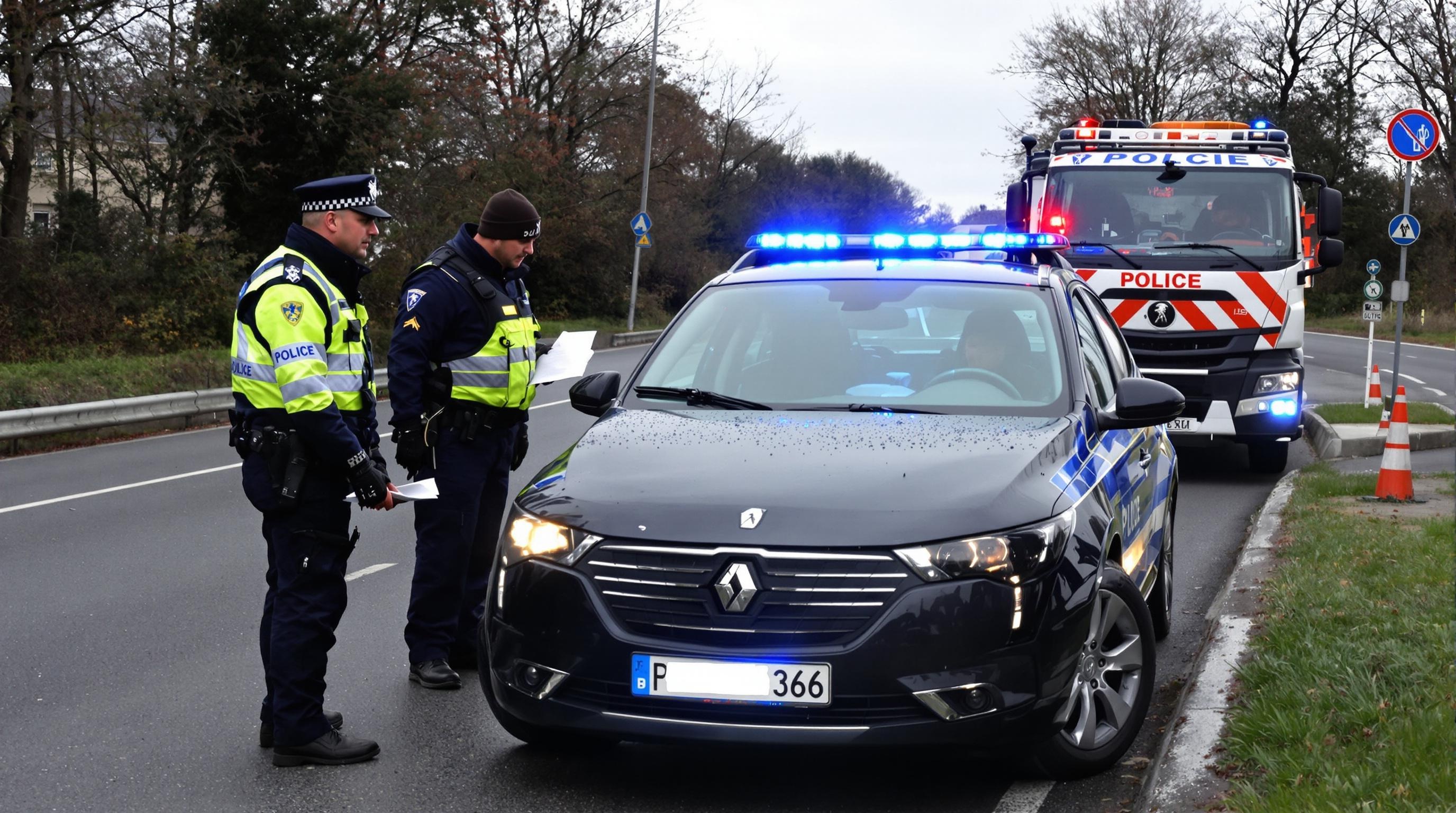 Voiture immobilisée par la police en France pour contrôle technique expiré