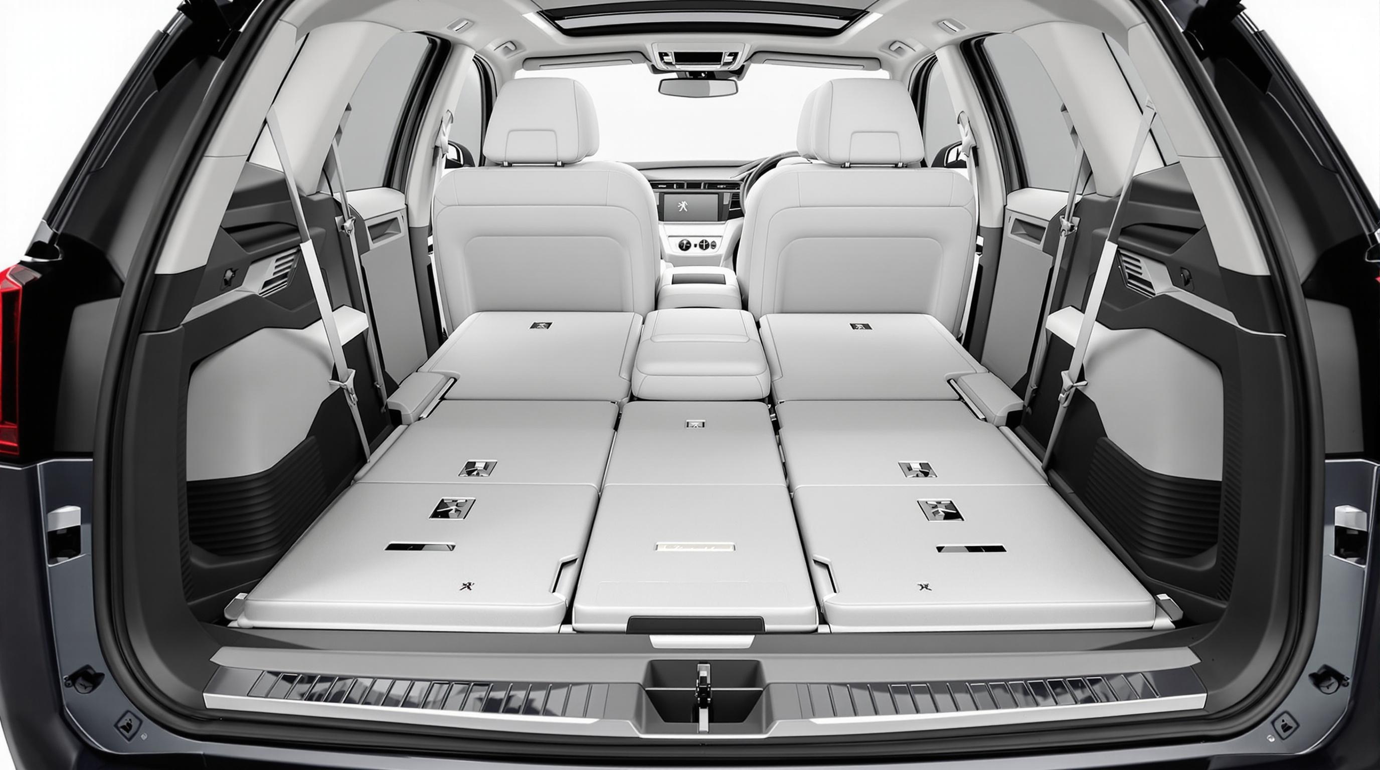 Vue intérieure et espace de rangement du Peugeot 5008