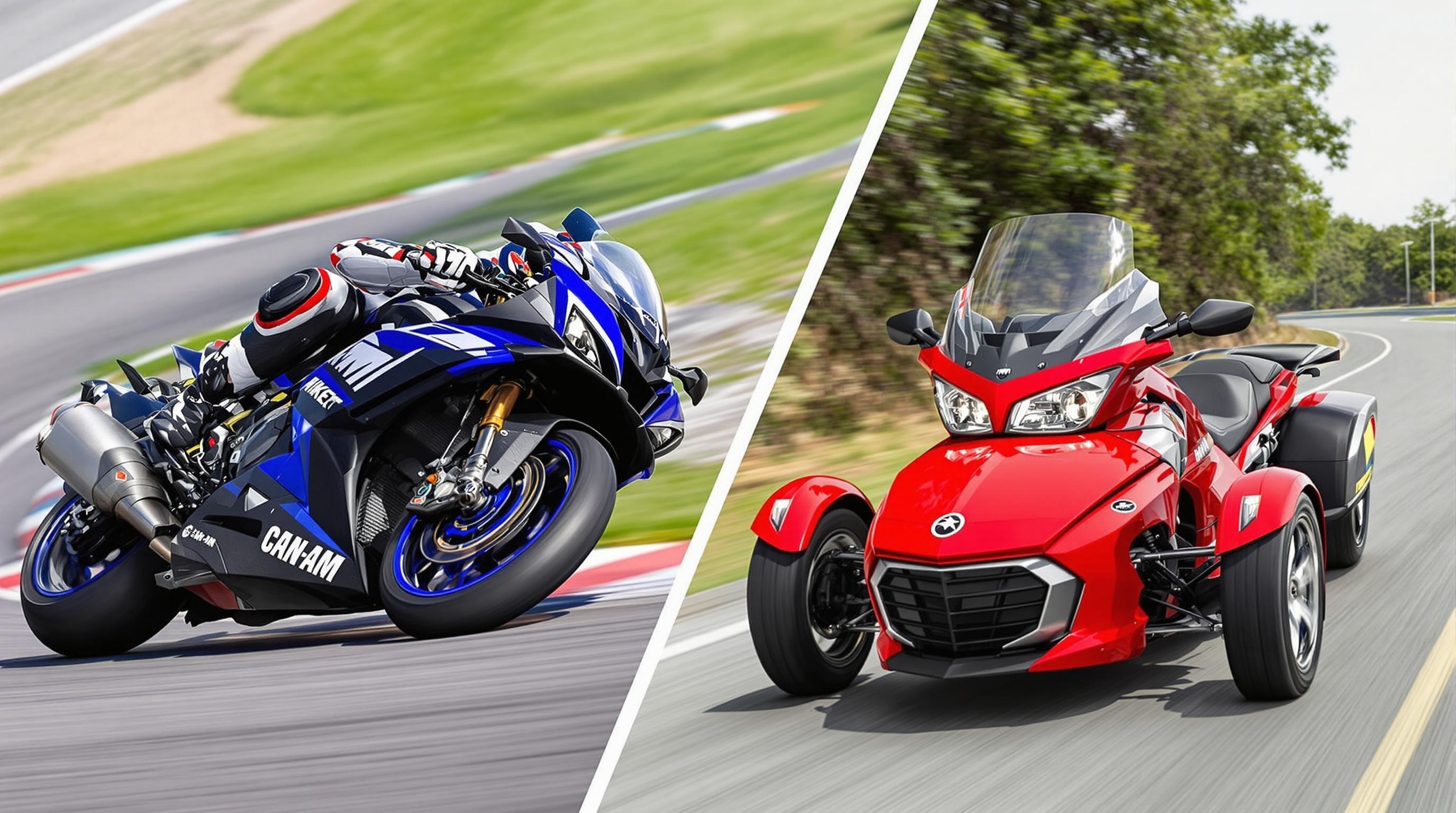 Comparaison entre Yamaha Niken inclinée et Can-Am Spyder droit