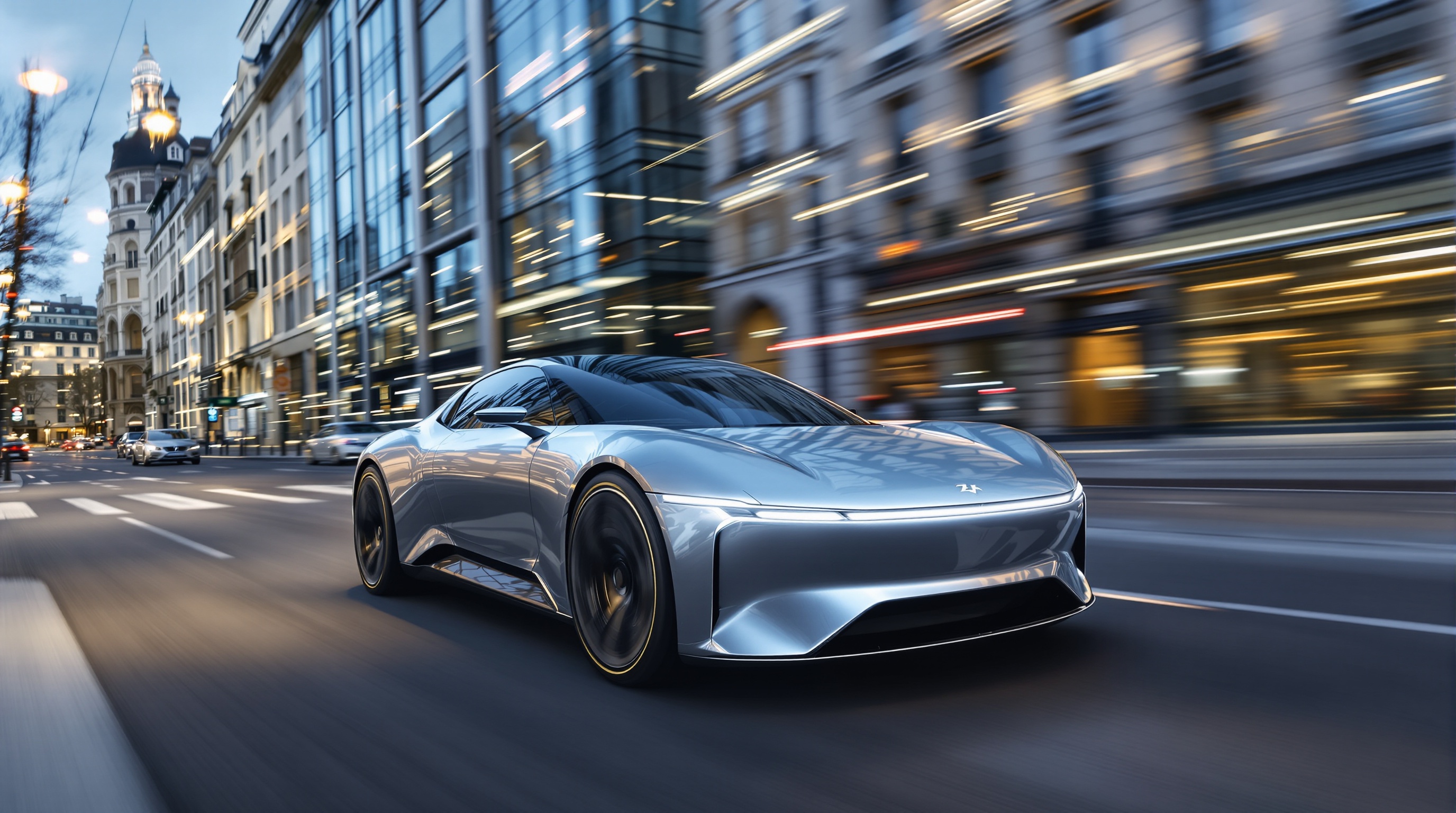 Zeekr voitures électriques premium dans une ville française futuriste